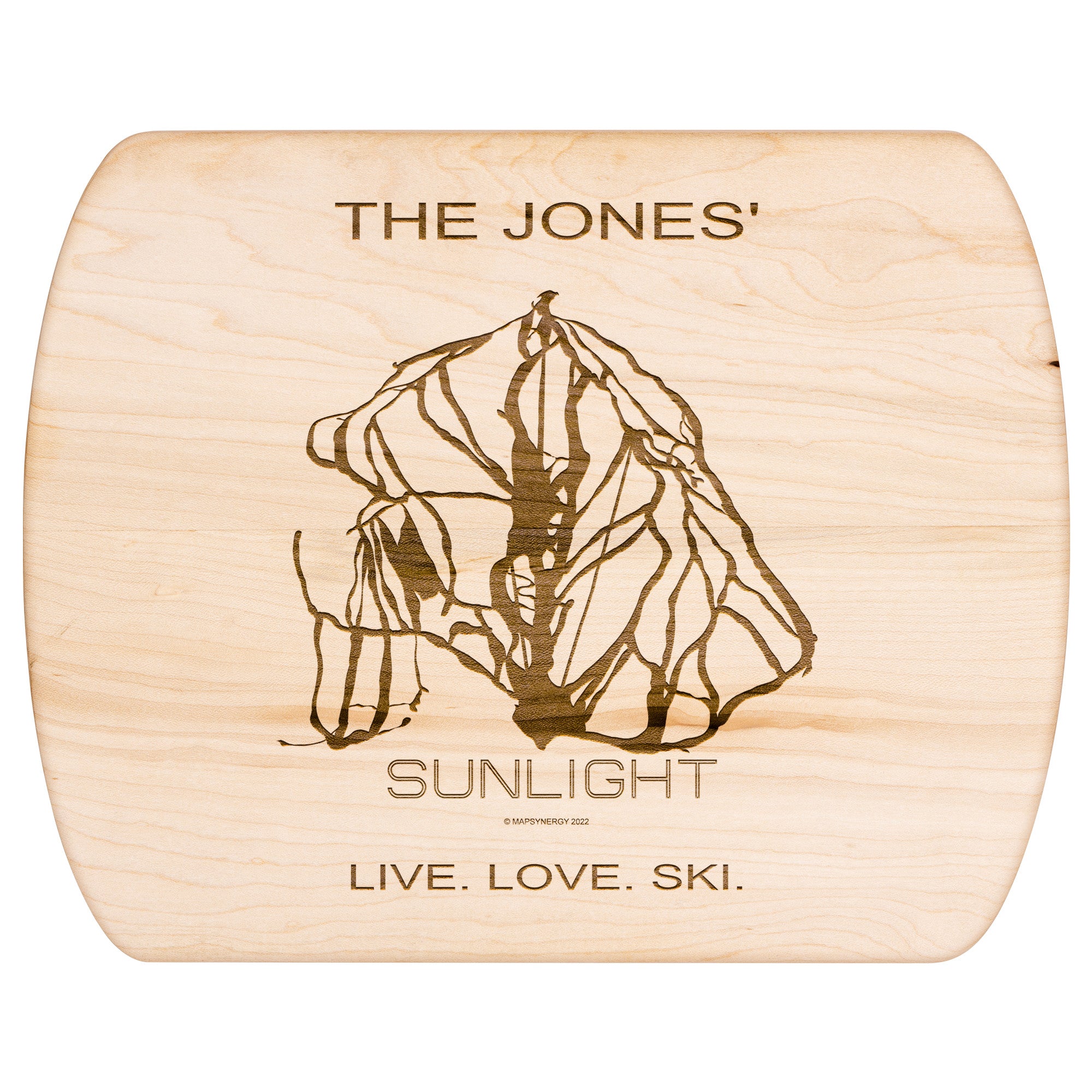 Personalized Sunlight Mountain Resort, Colorado Ski Trail Map cutting board