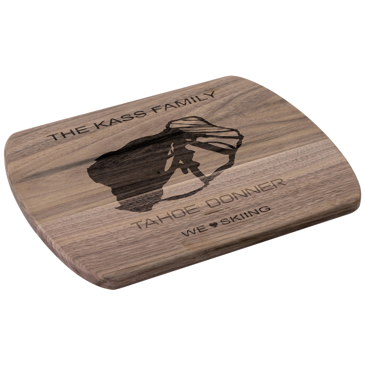 PERSONALIZED TAHOE DONNER, CALIFORNIA SKI TRAIL MAP CUTTING BOARD