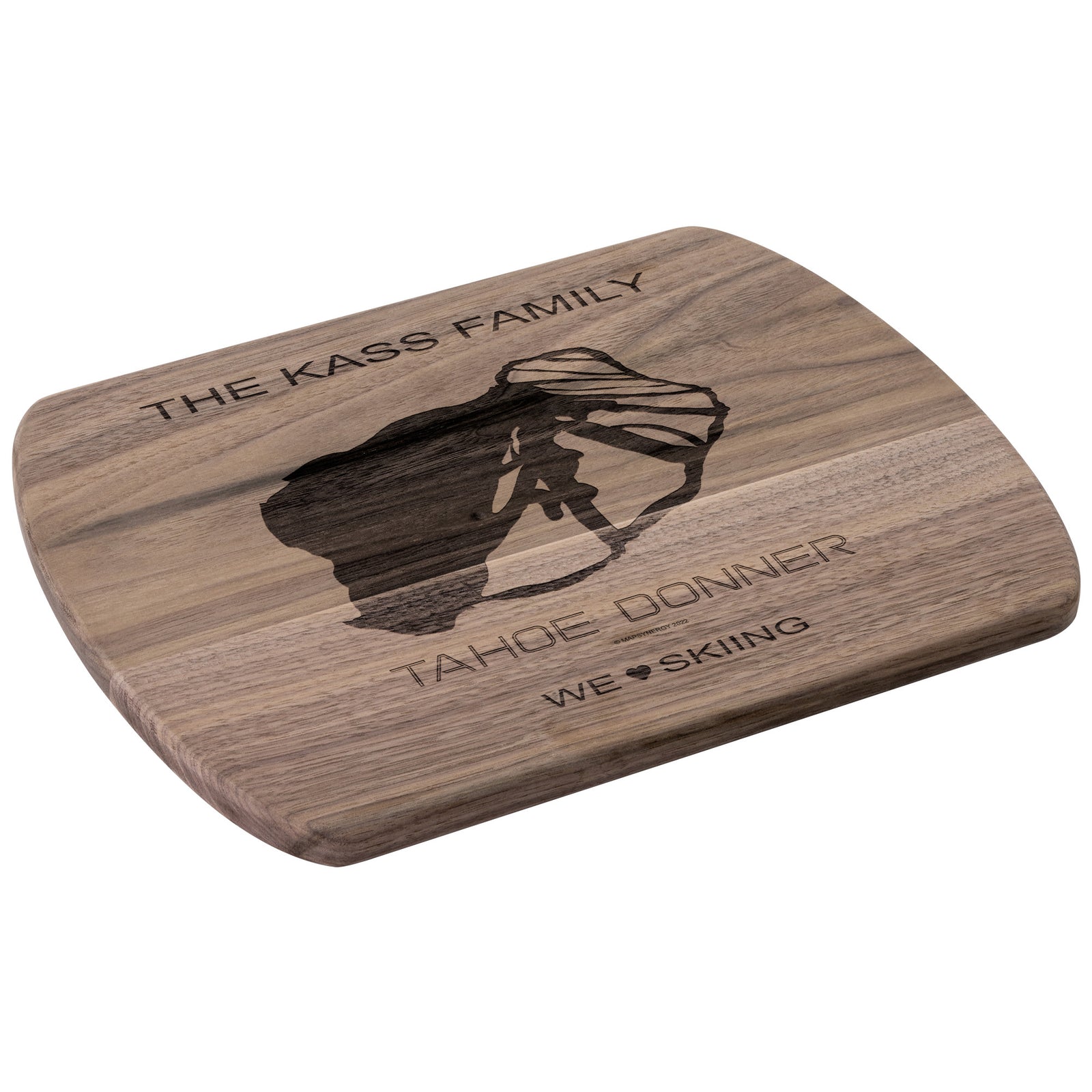 PERSONALIZED TAHOE DONNER, CALIFORNIA SKI TRAIL MAP CUTTING BOARD