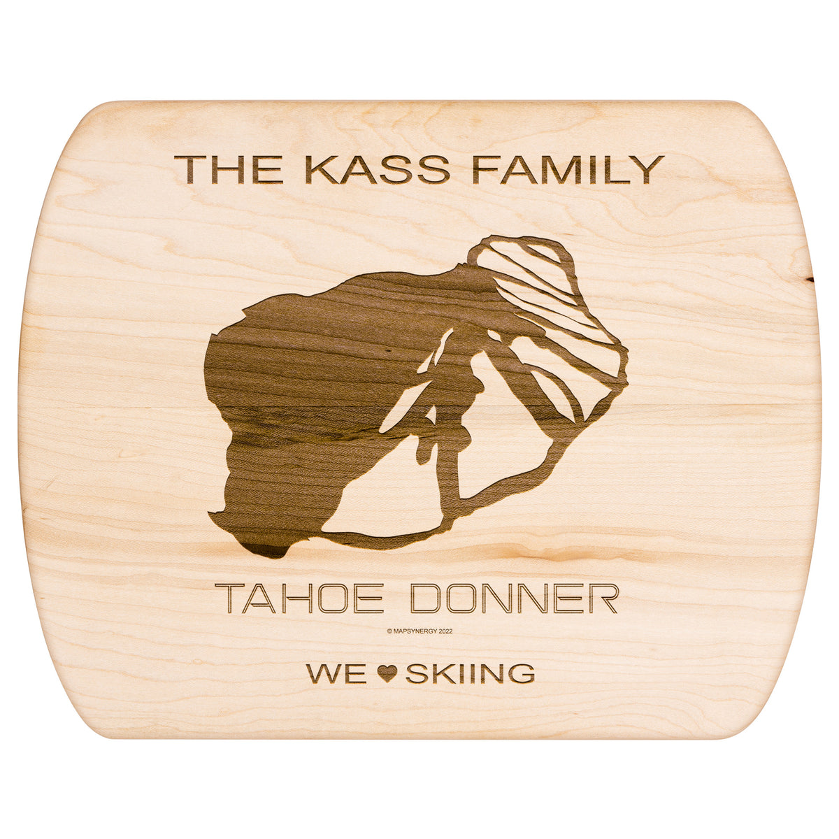 PERSONALIZED TAHOE DONNER, CALIFORNIA SKI TRAIL MAP CUTTING BOARD