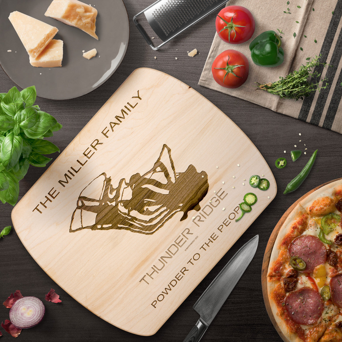 PERSONALIZED THUNDER RIDGE, NEW YORK SKI TRAIL MAP CUTTING BOARD