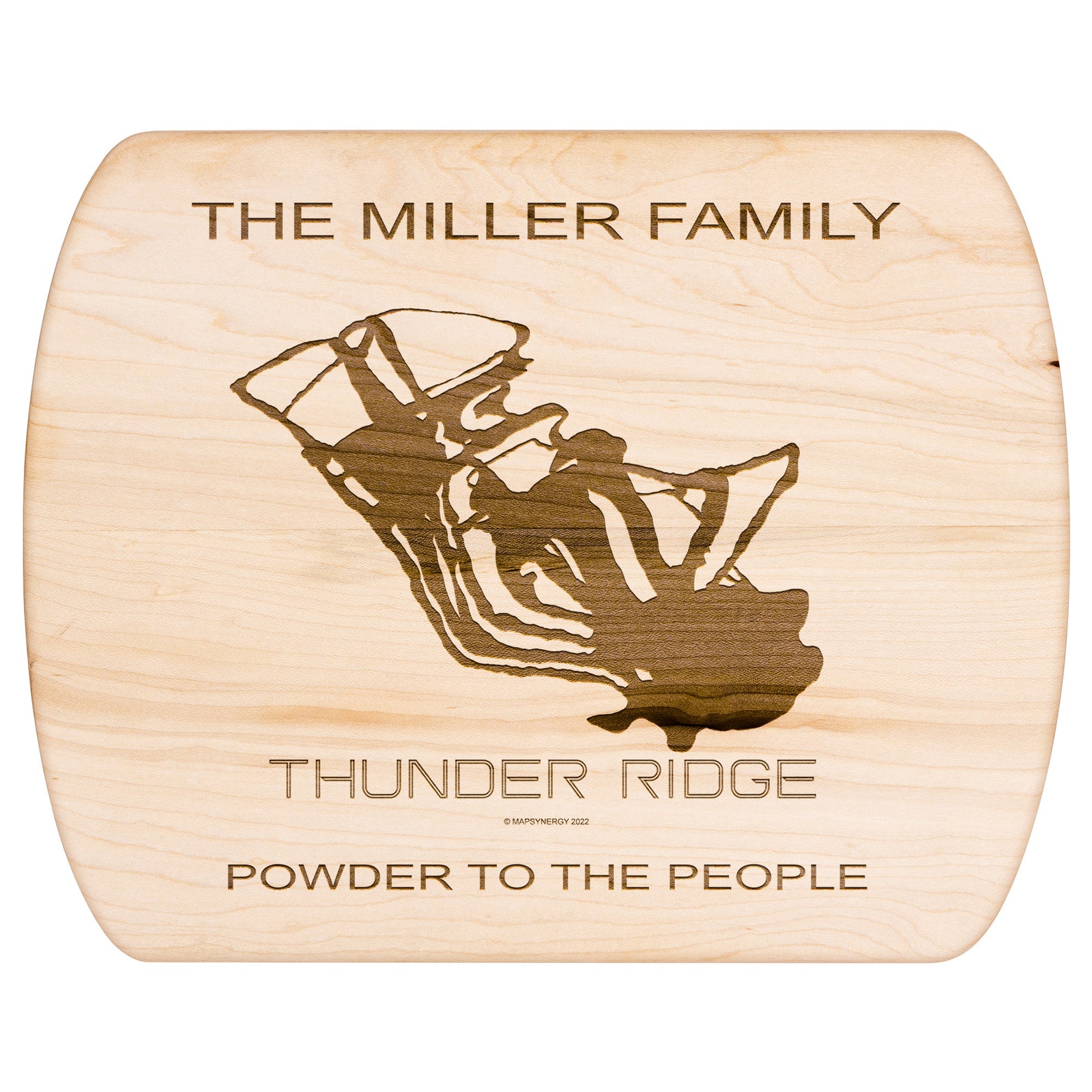 PERSONALIZED THUNDER RIDGE, NEW YORK SKI TRAIL MAP CUTTING BOARD
