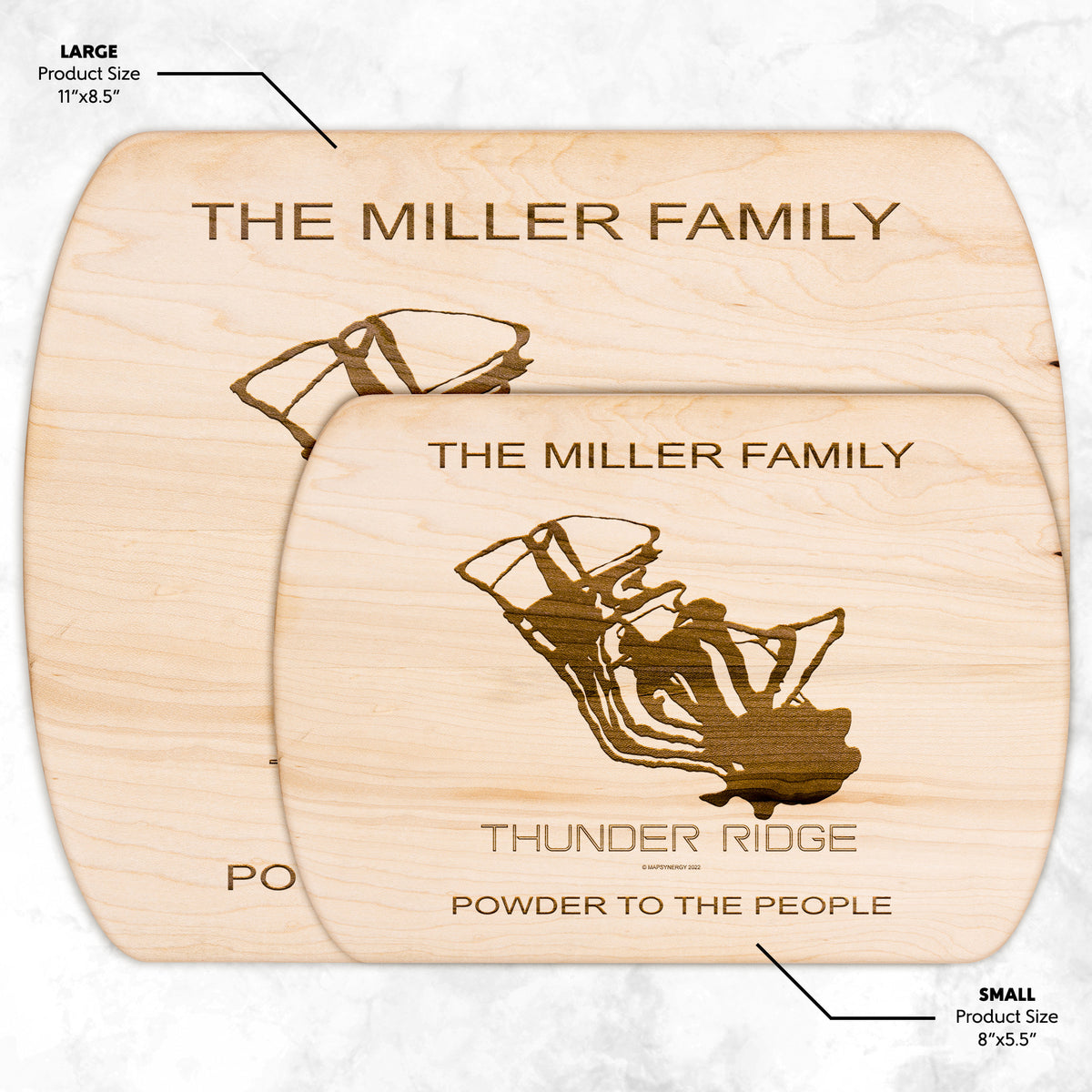 PERSONALIZED THUNDER RIDGE, NEW YORK SKI TRAIL MAP CUTTING BOARD