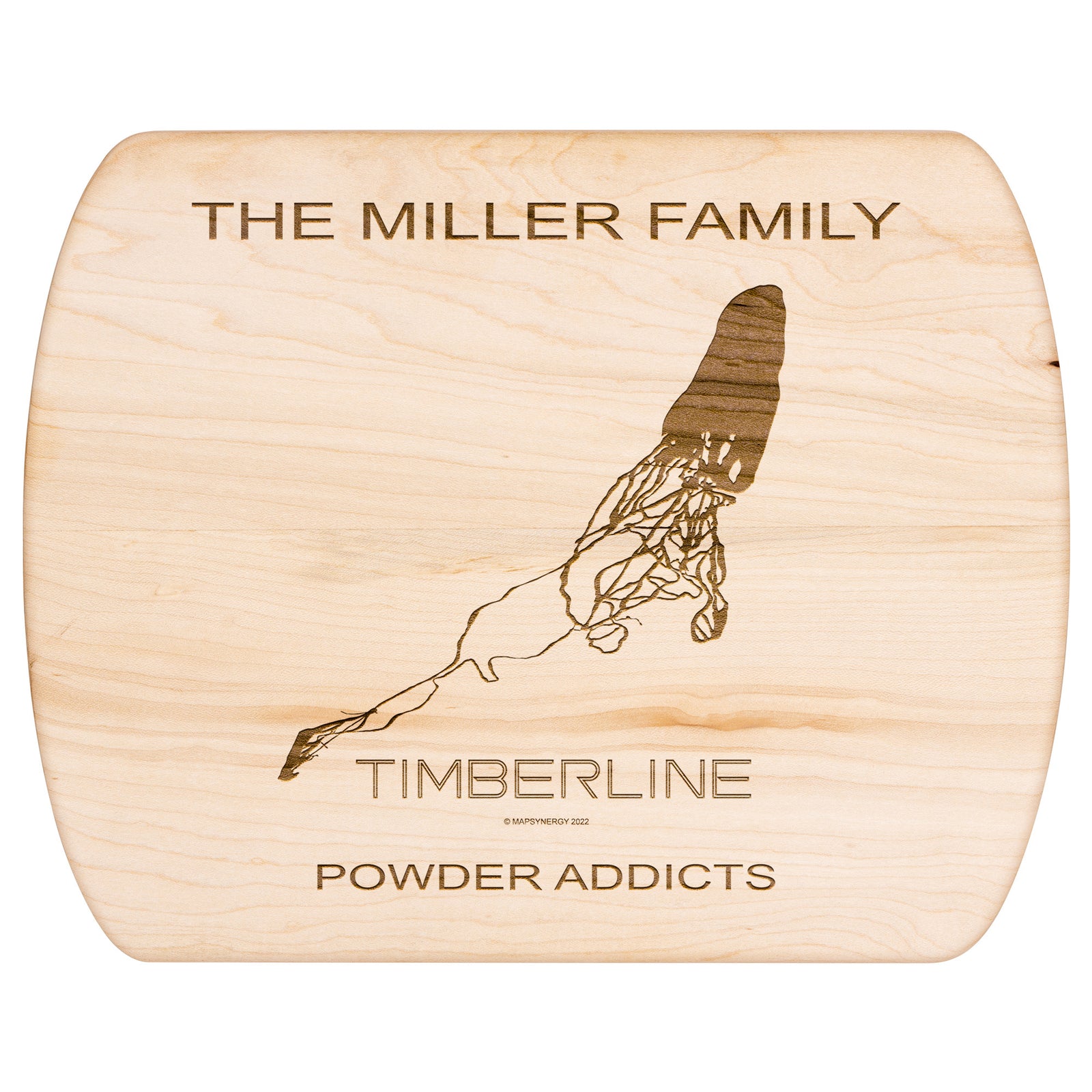 PERSONALIZED TIMBERLINE,OREGON SKI TRAIL MAP CUTTING BOARD