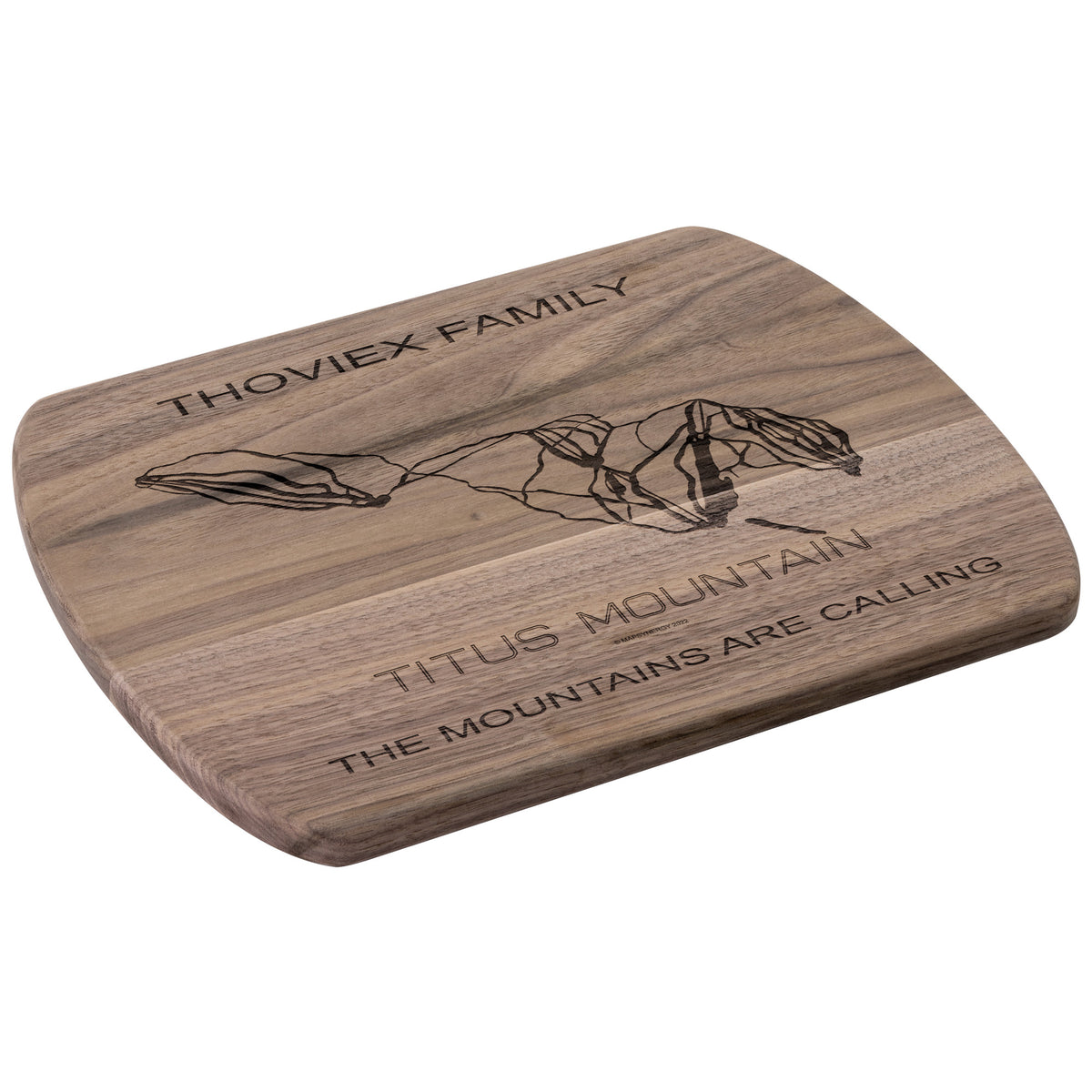 PERSONALIZED TITUS MOUNTAIN, NEW YORK SKI TRAIL MAP CUTTING BOARD