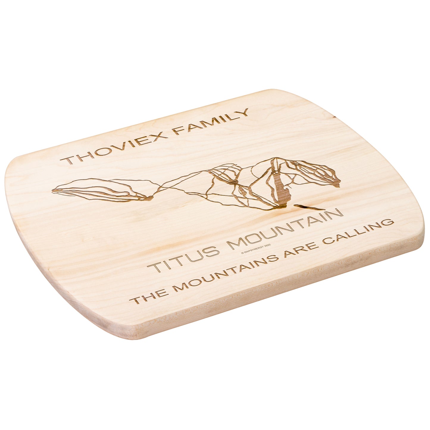 PERSONALIZED TITUS MOUNTAIN, NEW YORK SKI TRAIL MAP CUTTING BOARD