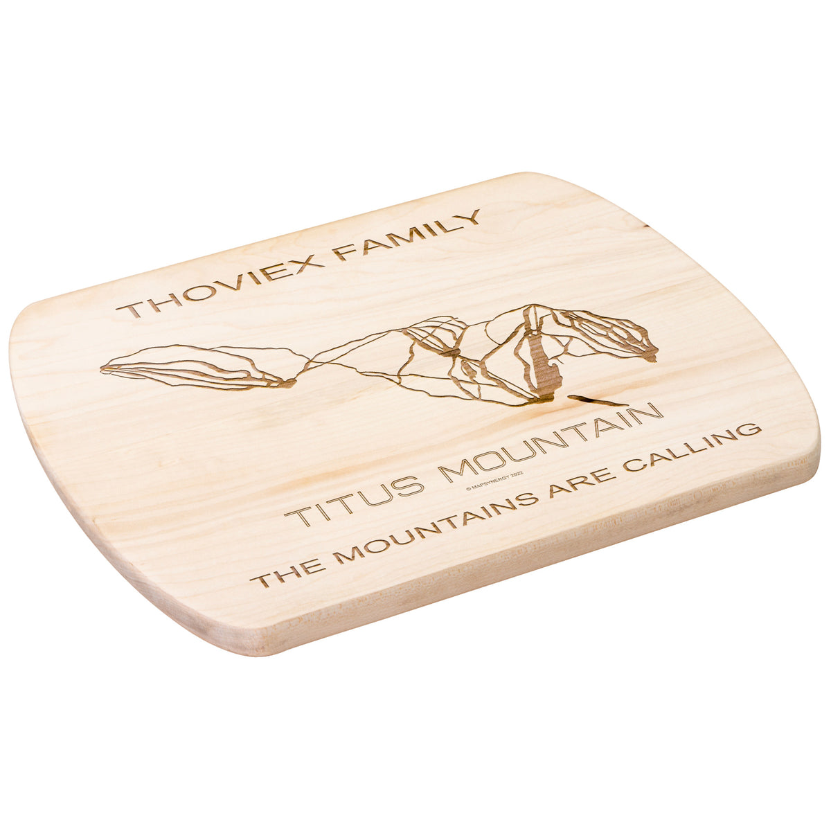 PERSONALIZED TITUS MOUNTAIN, NEW YORK SKI TRAIL MAP CUTTING BOARD