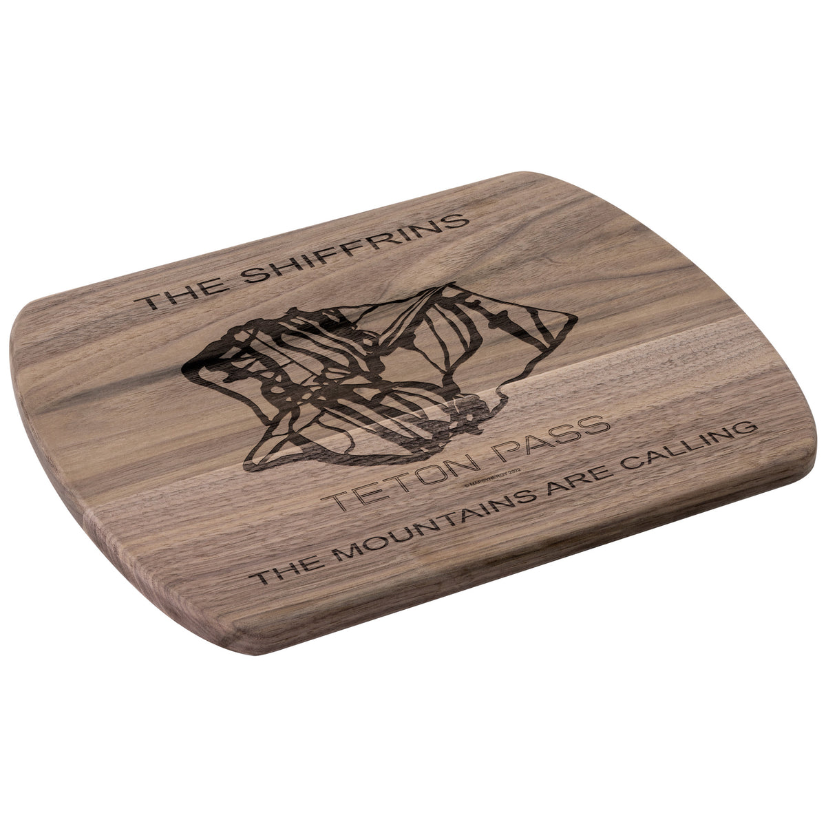 PERSONALIZED Teton Pass , Montana SKI TRAIL MAP CUTTING BOARD