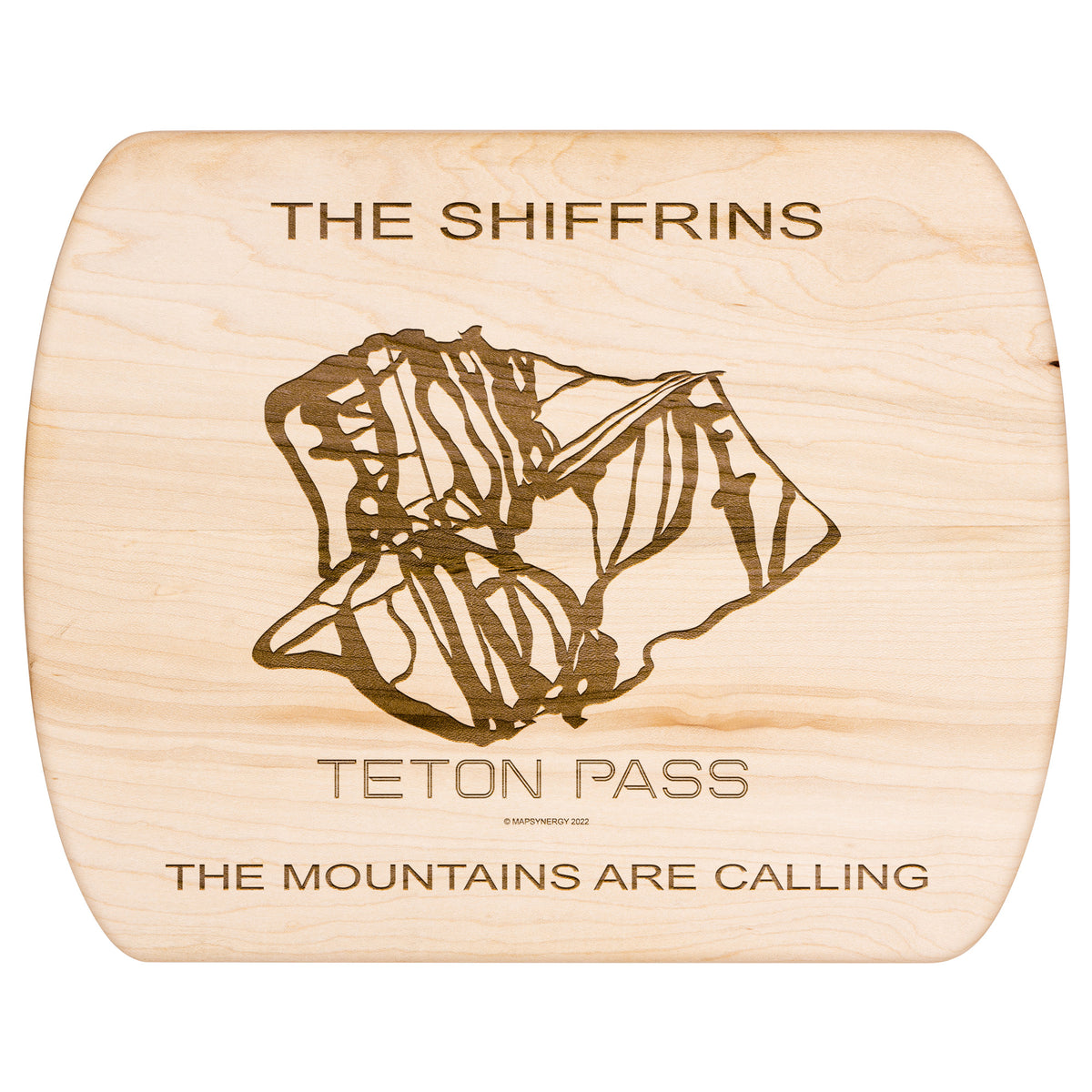 PERSONALIZED Teton Pass , Montana SKI TRAIL MAP CUTTING BOARD