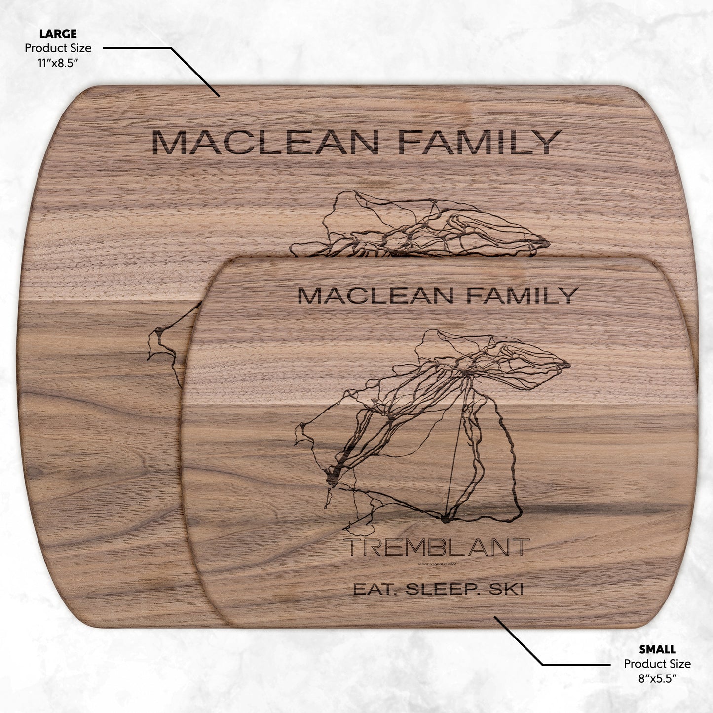 PERSONALIZED Mont Tremblant, Quebec Ski Trail Map Cutting Board
