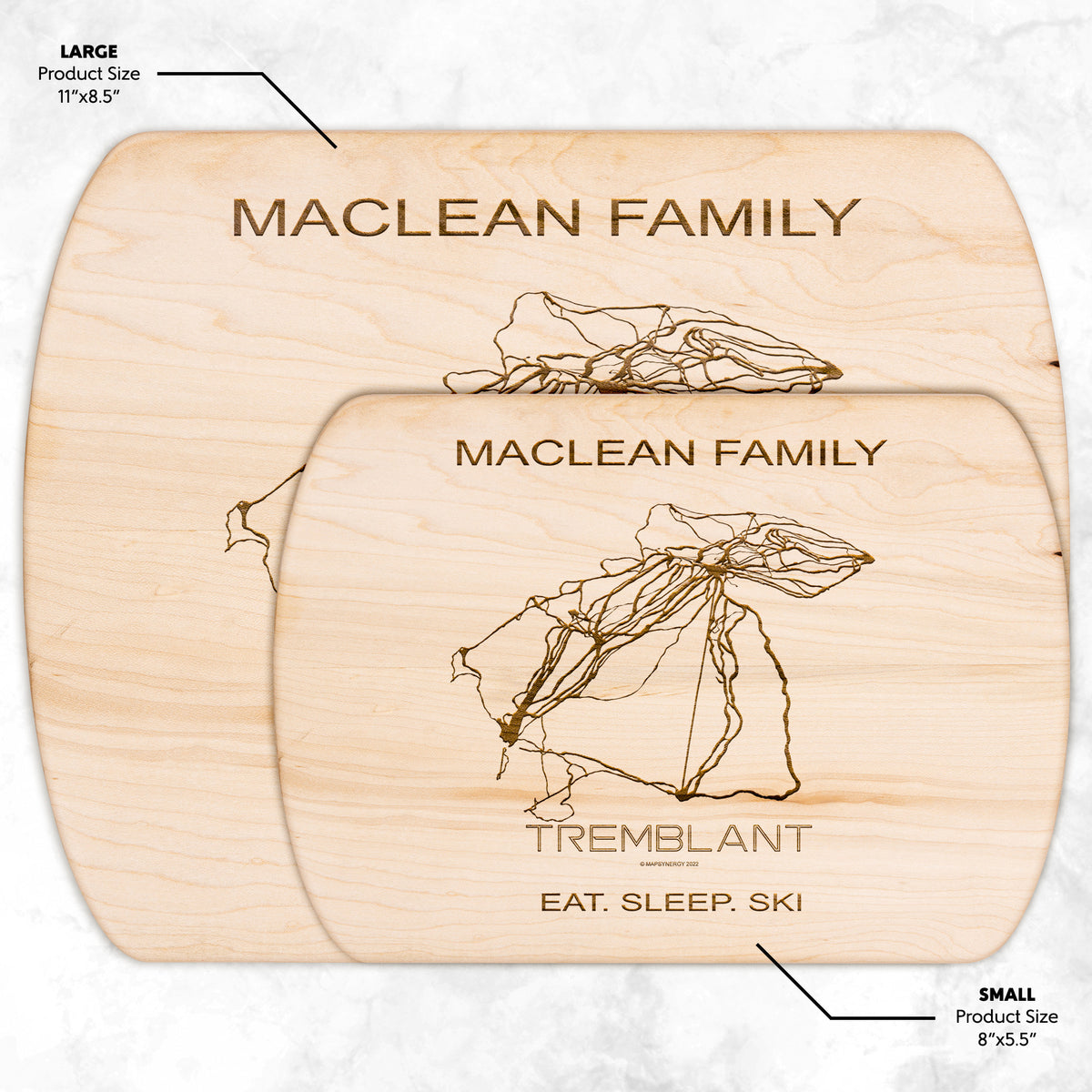 PERSONALIZED Mont Tremblant, Quebec Ski Trail Map Cutting Board