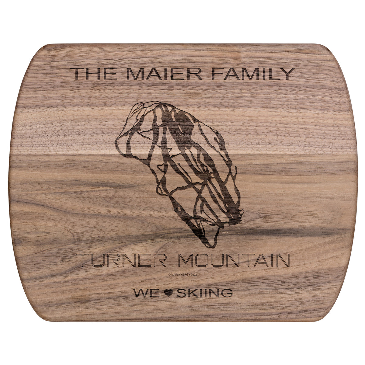 PERSONALIZED Turner Mountain , Montana SKI TRAIL MAP CUTTING BOARD
