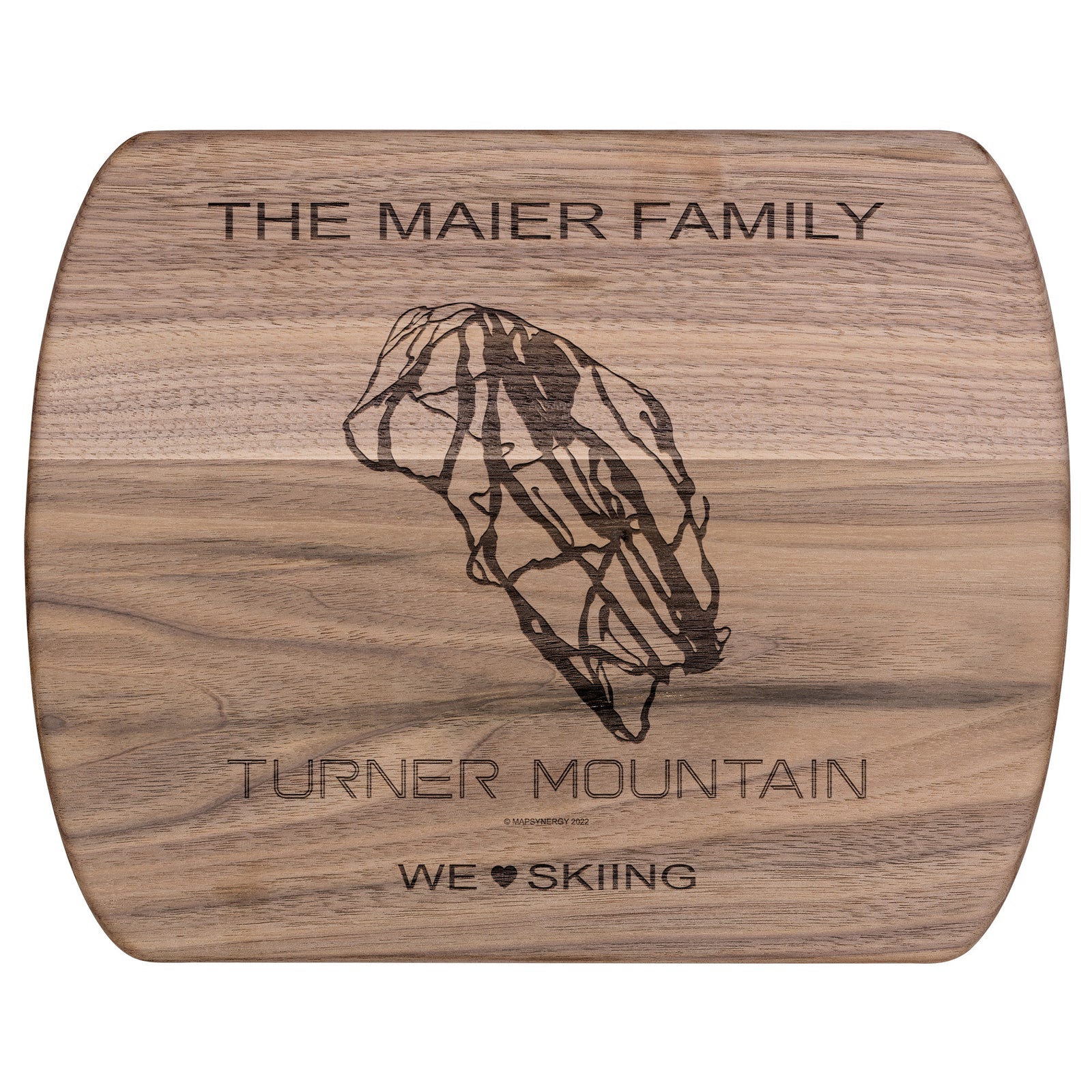 PERSONALIZED Turner Mountain , Montana SKI TRAIL MAP CUTTING BOARD