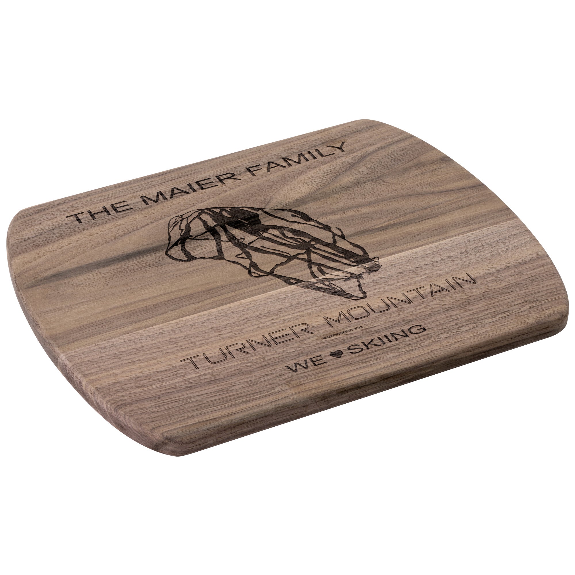 PERSONALIZED Turner Mountain , Montana SKI TRAIL MAP CUTTING BOARD