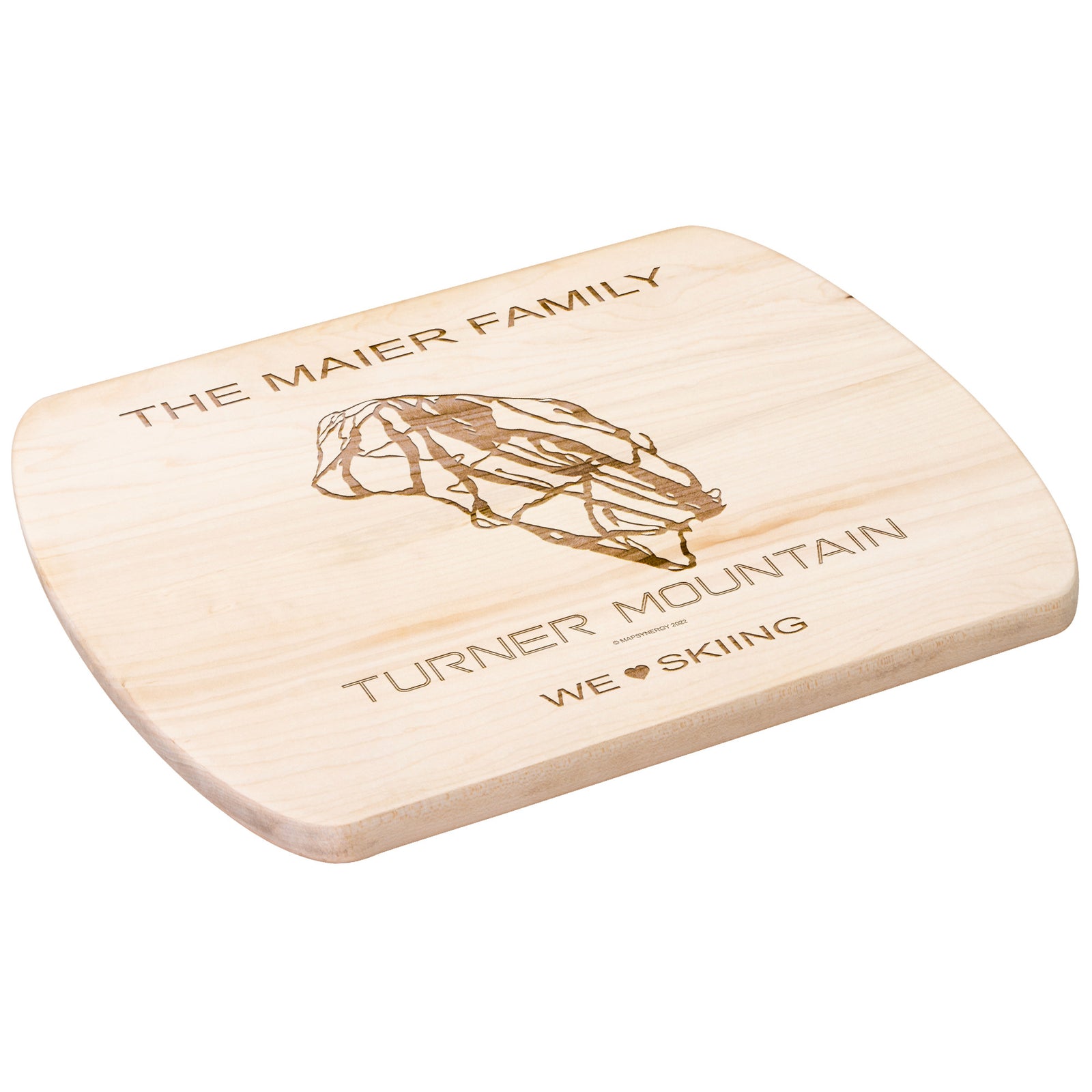 PERSONALIZED Turner Mountain , Montana SKI TRAIL MAP CUTTING BOARD