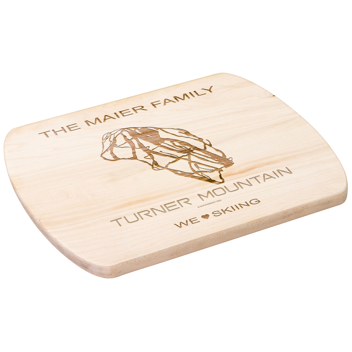 PERSONALIZED Turner Mountain , Montana SKI TRAIL MAP CUTTING BOARD