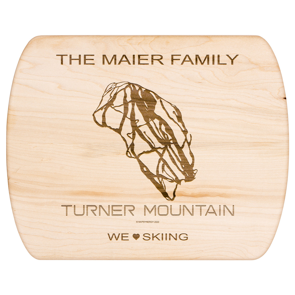 PERSONALIZED Turner Mountain , Montana SKI TRAIL MAP CUTTING BOARD
