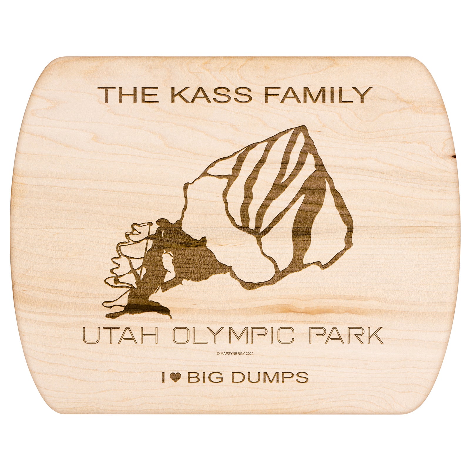 PERSONALIZED Utah Olympic Park ,Utah SKI TRAIL MAP CUTTING BOARD