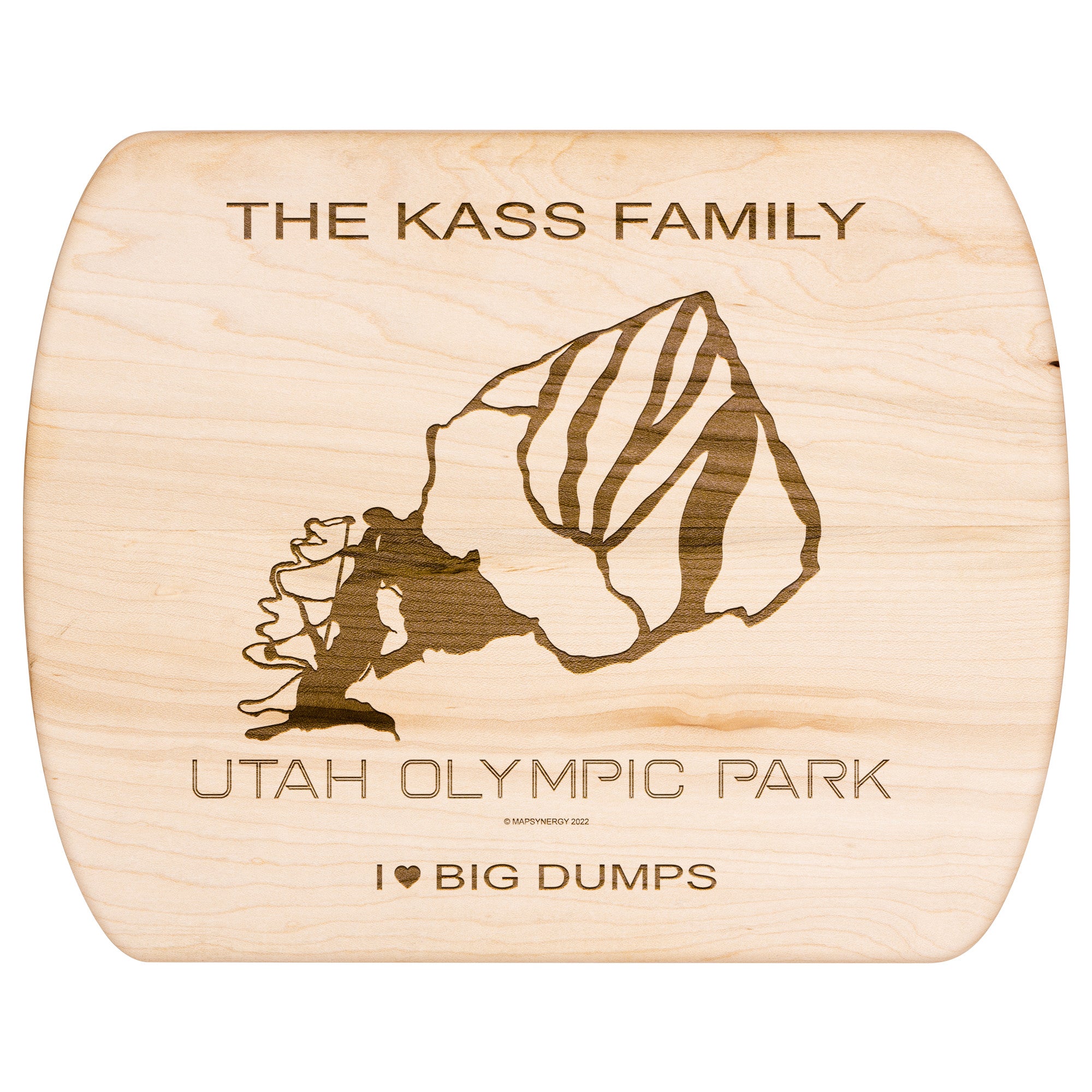 PERSONALIZED Utah Olympic Park ,Utah SKI TRAIL MAP CUTTING BOARD