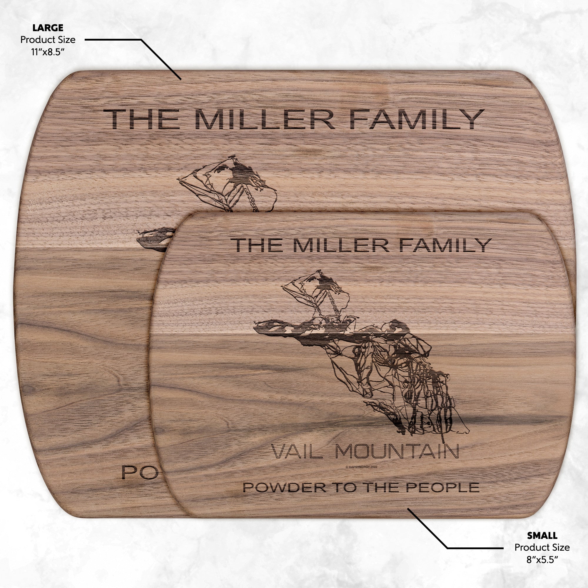 PERSONALIZED Vail Mountain ,Colorado SKI TRAIL MAP CUTTING BOARD
