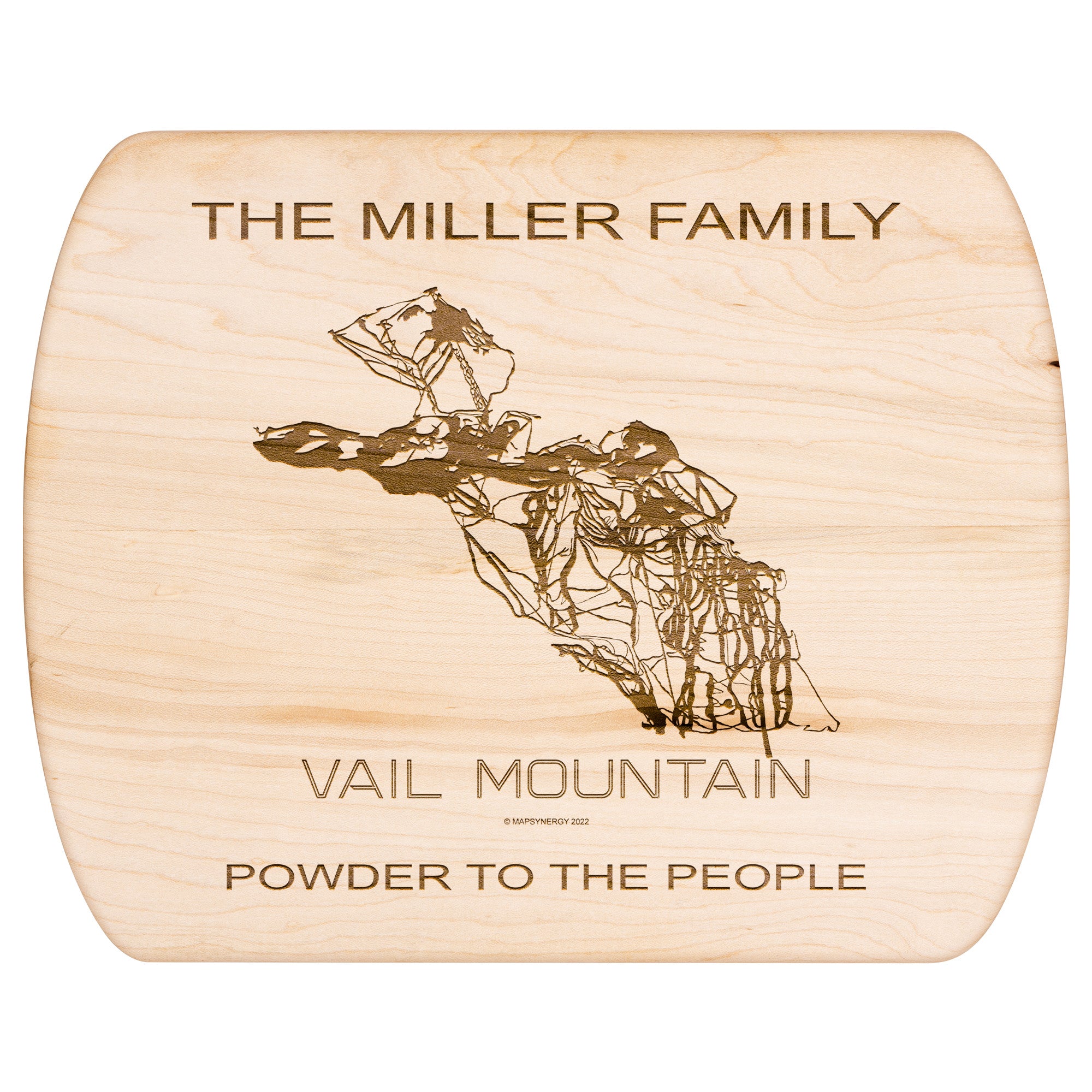 PERSONALIZED Vail Mountain ,Colorado SKI TRAIL MAP CUTTING BOARD
