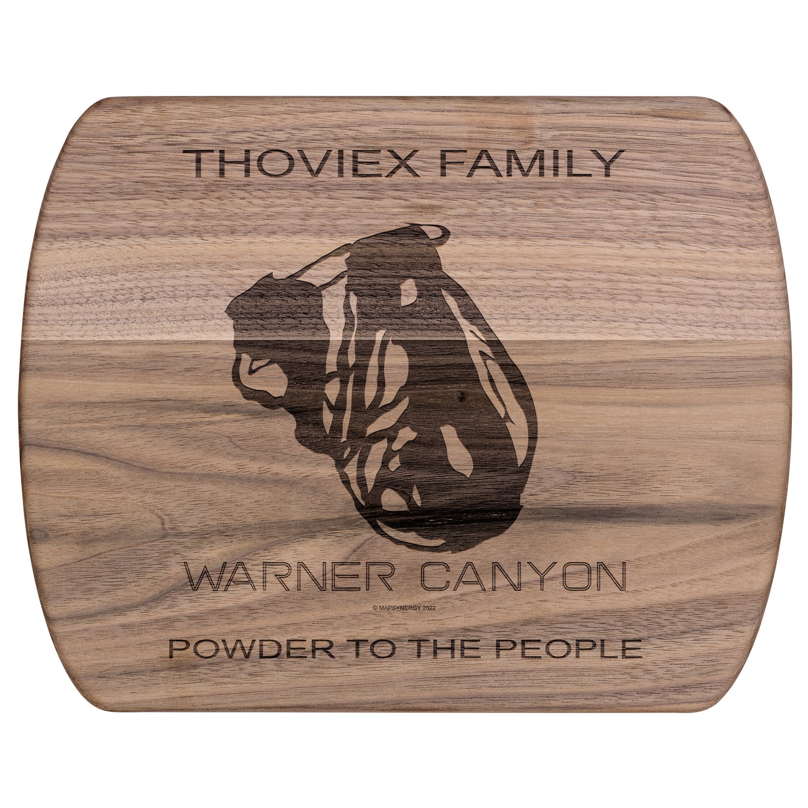 PERSONALIZED WARNER CANYON,OREGON SKI TRAIL MAP CUTTING BOARD