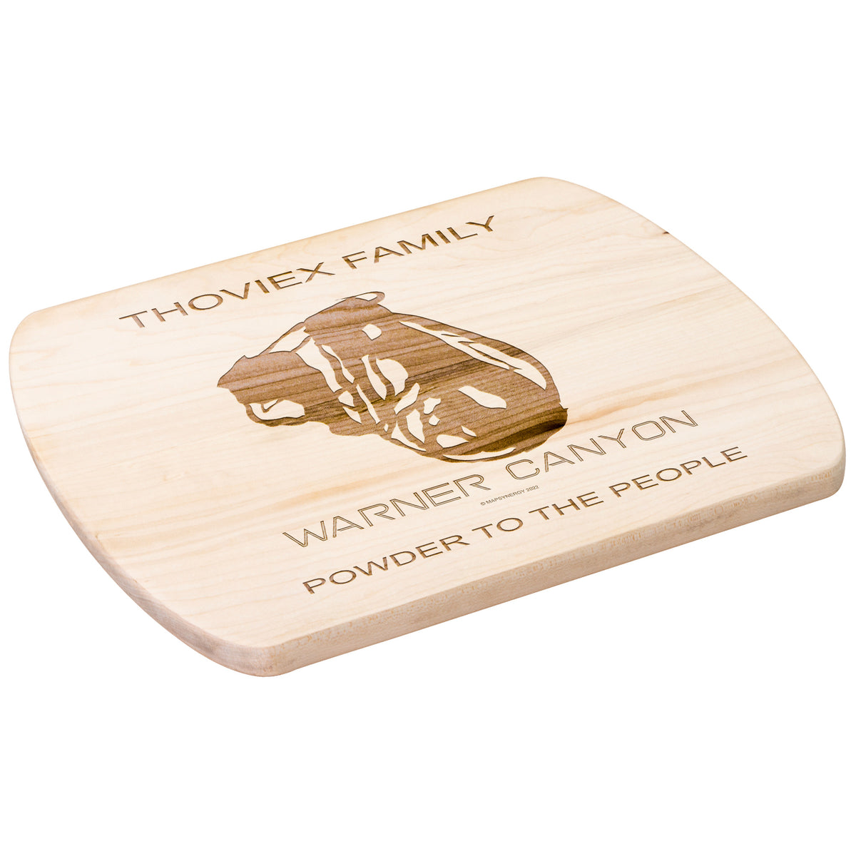 PERSONALIZED WARNER CANYON,OREGON SKI TRAIL MAP CUTTING BOARD