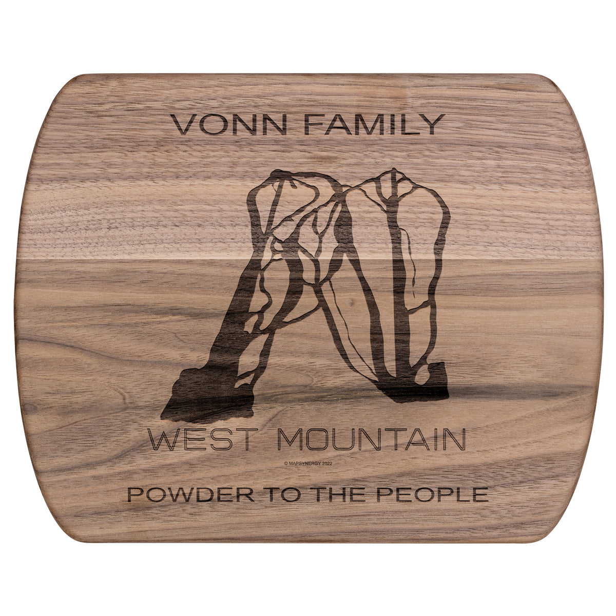 PERSONALIZED WEST MOUNTAIN, NEW YORK SKI TRAIL MAP CUTTING BOARD