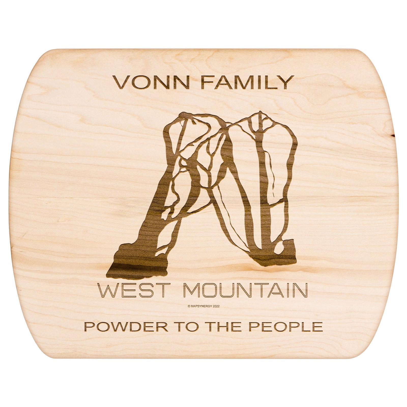 PERSONALIZED WEST MOUNTAIN, NEW YORK SKI TRAIL MAP CUTTING BOARD