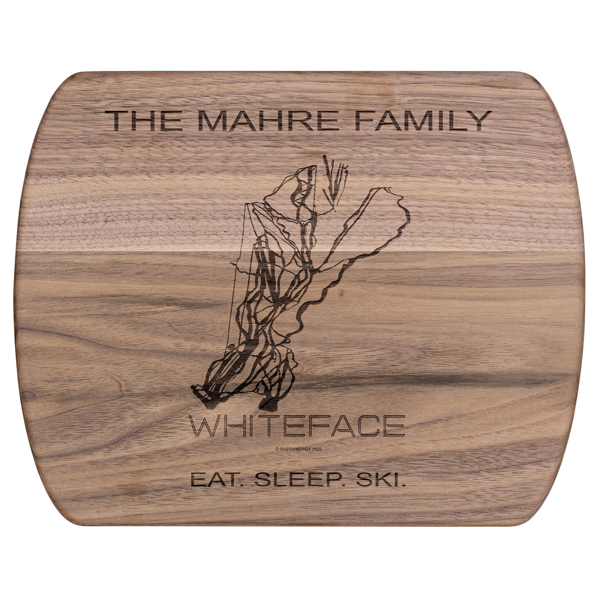 PERSONALIZED WHITEFACE, NEW YORK SKI TRAIL MAP CUTTING BOARD