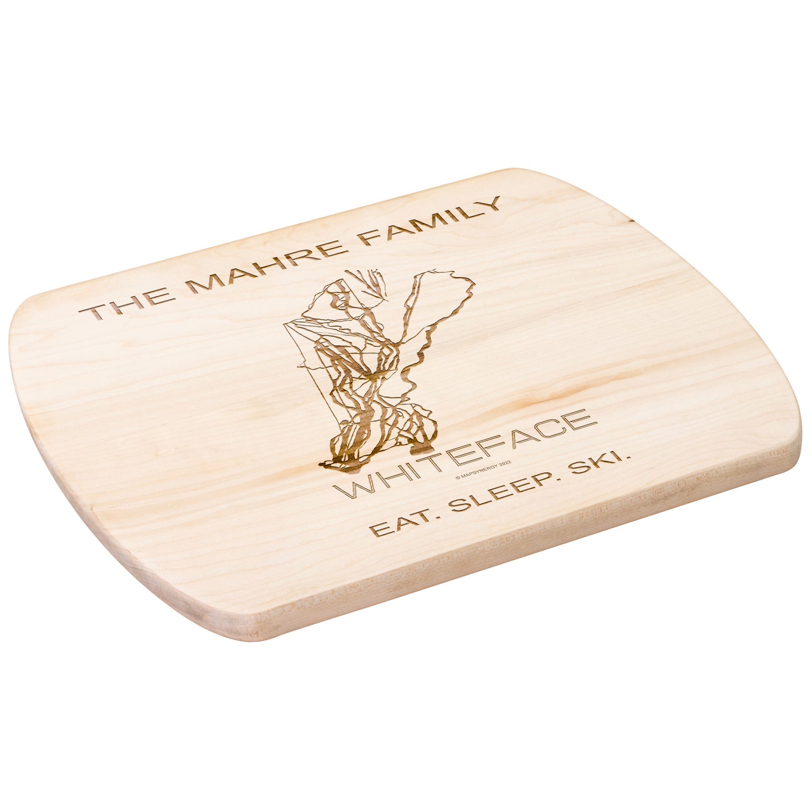 PERSONALIZED WHITEFACE, NEW YORK SKI TRAIL MAP CUTTING BOARD