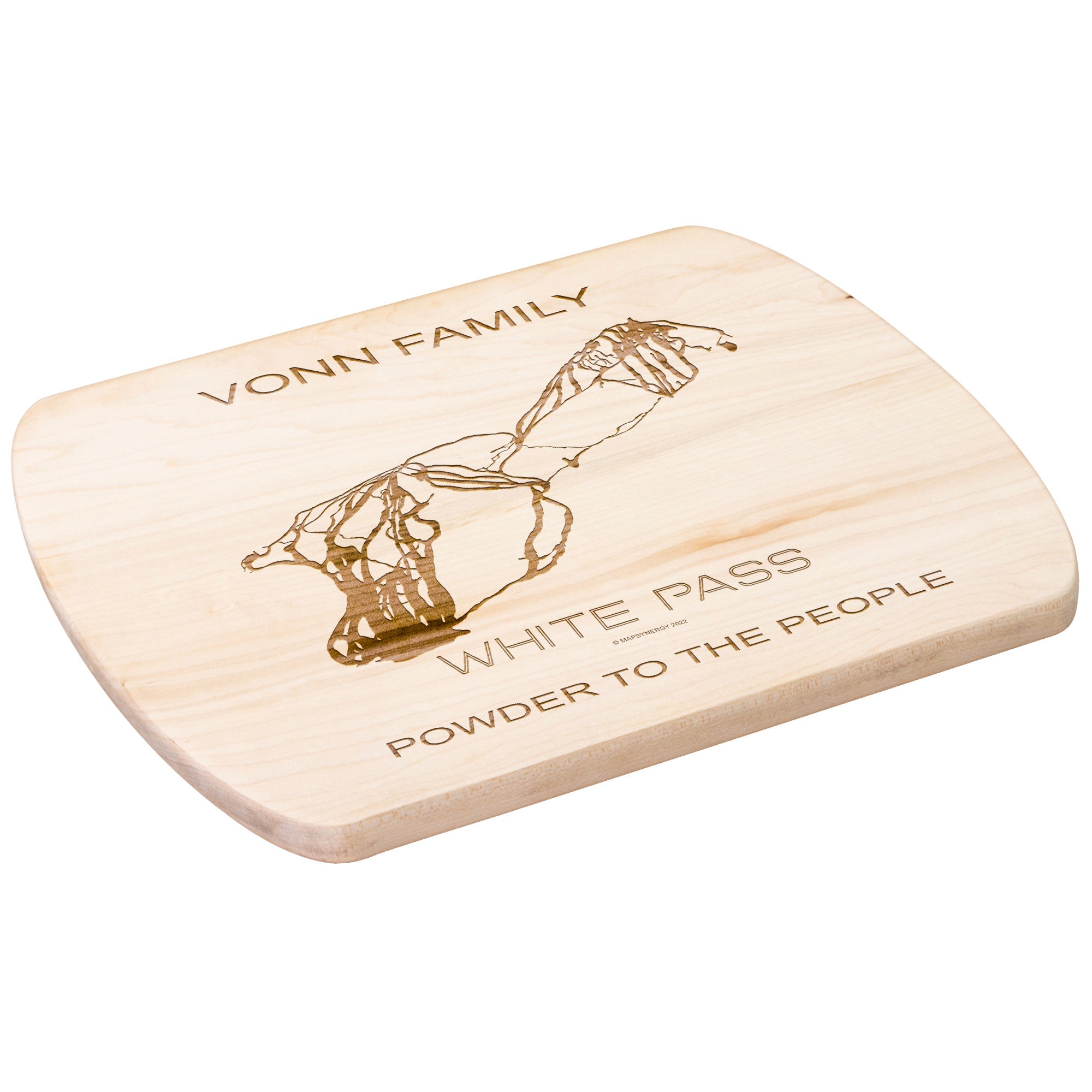 PERSONALIZED WHITE PASS, WASHINGTON SKI TRAIL MAP CUTTING BOARD