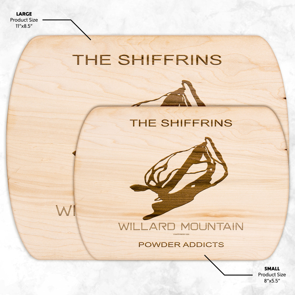 PERSONALIZED WILLARD MOUNTAIN, NEW YORK SKI TRAIL MAP CUTTING BOARD