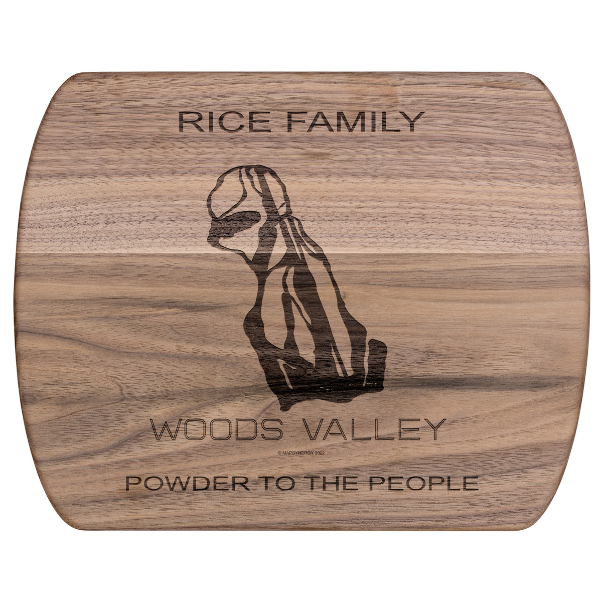 PERSONALIZED WOODS VALLEY, NEW YORK SKI TRAIL MAP CUTTING BOARD