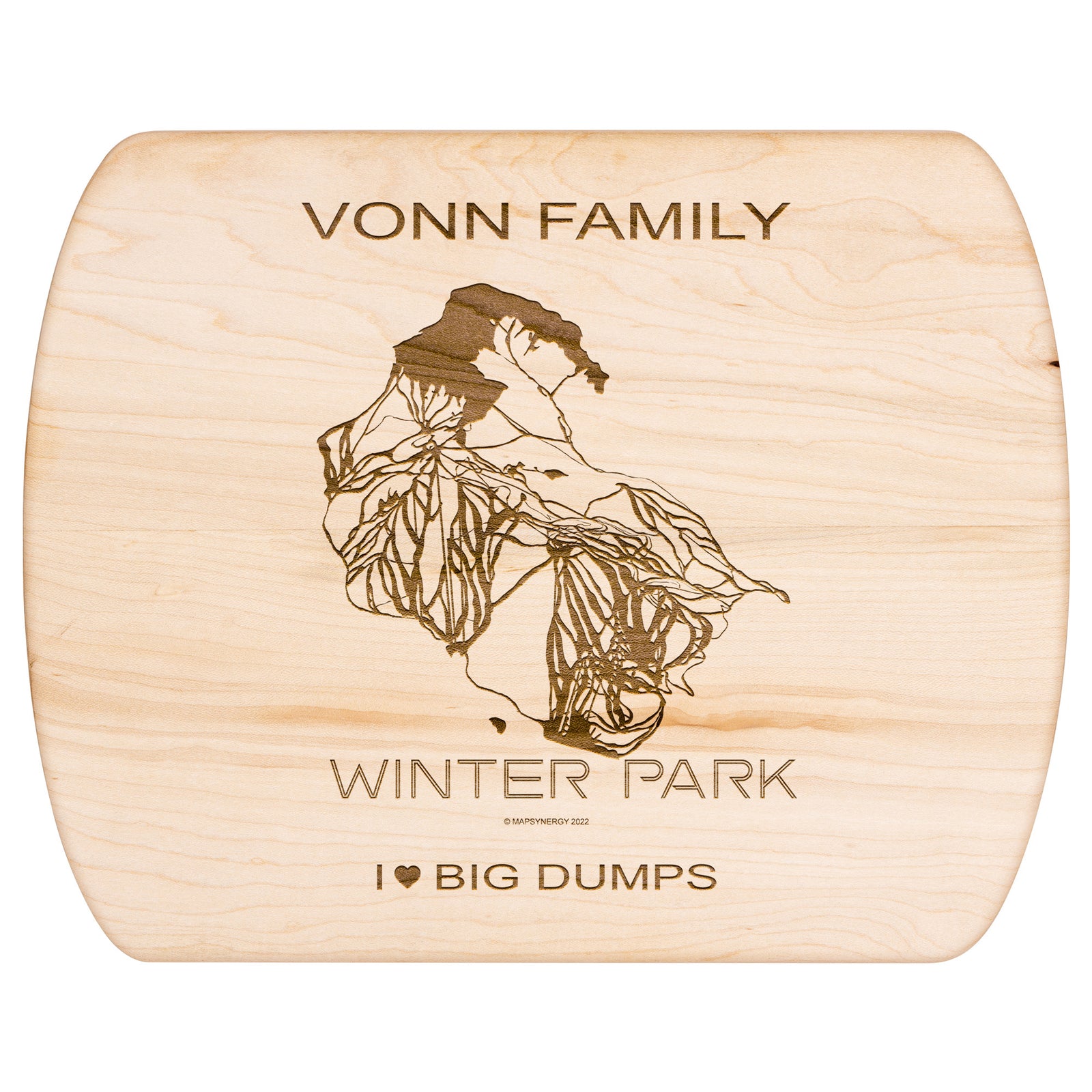 PERSONALIZED Winter Park ,Colorado SKI TRAIL MAP CUTTING BOARD
