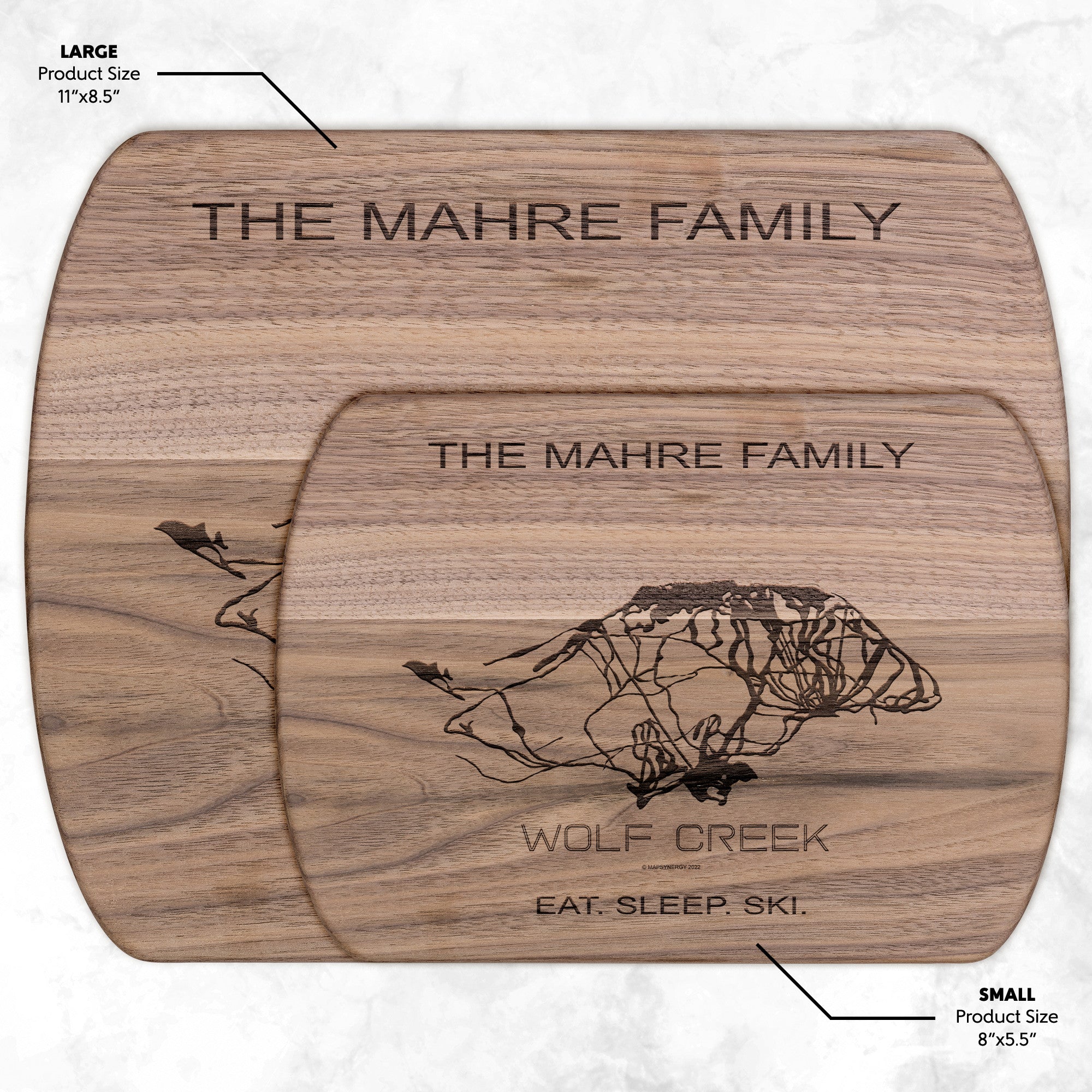 PERSONALIZED Wolf Creek ,Colorado SKI TRAIL MAP CUTTING BOARD