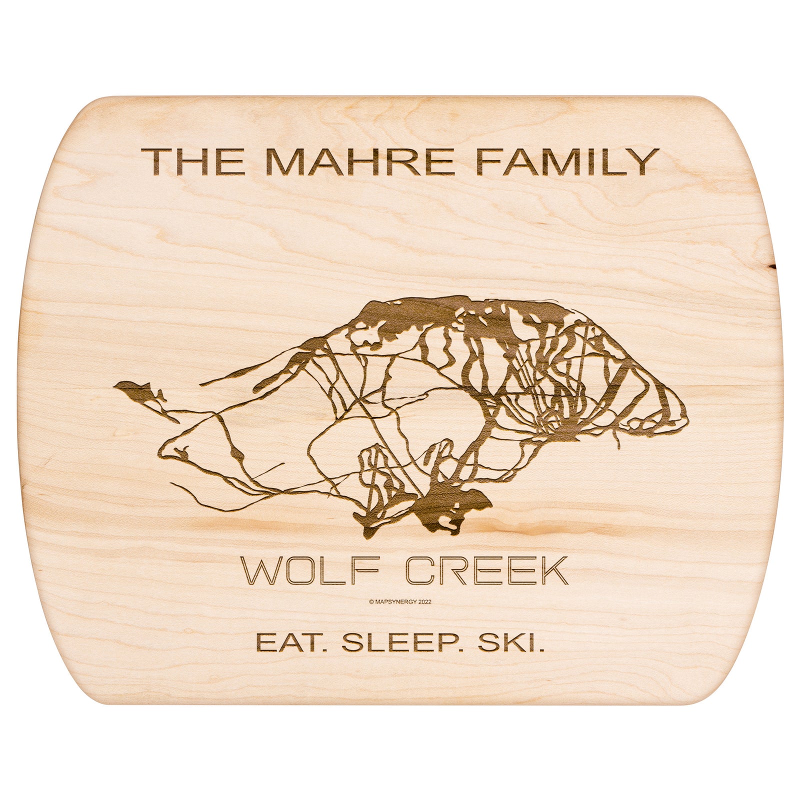 PERSONALIZED Wolf Creek ,Colorado SKI TRAIL MAP CUTTING BOARD