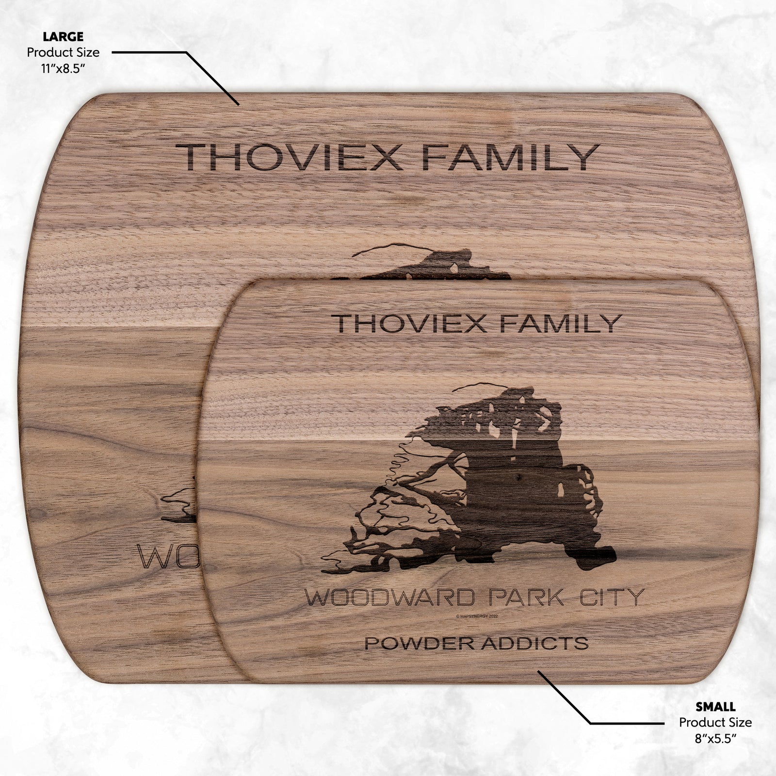 PERSONALIZED Woodward Park City  ,Utah SKI TRAIL MAP CUTTING BOARD
