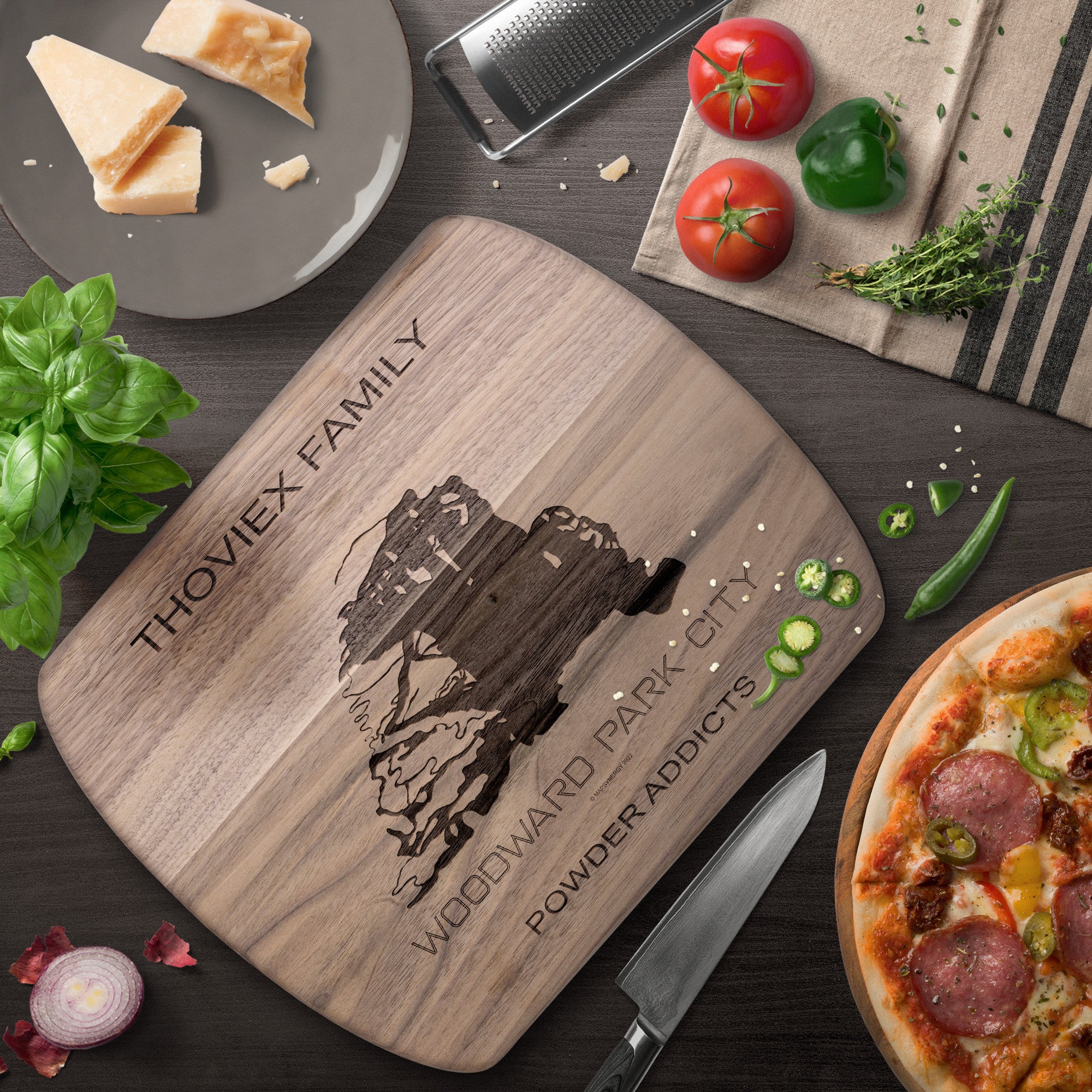 PERSONALIZED Woodward Park City  ,Utah SKI TRAIL MAP CUTTING BOARD