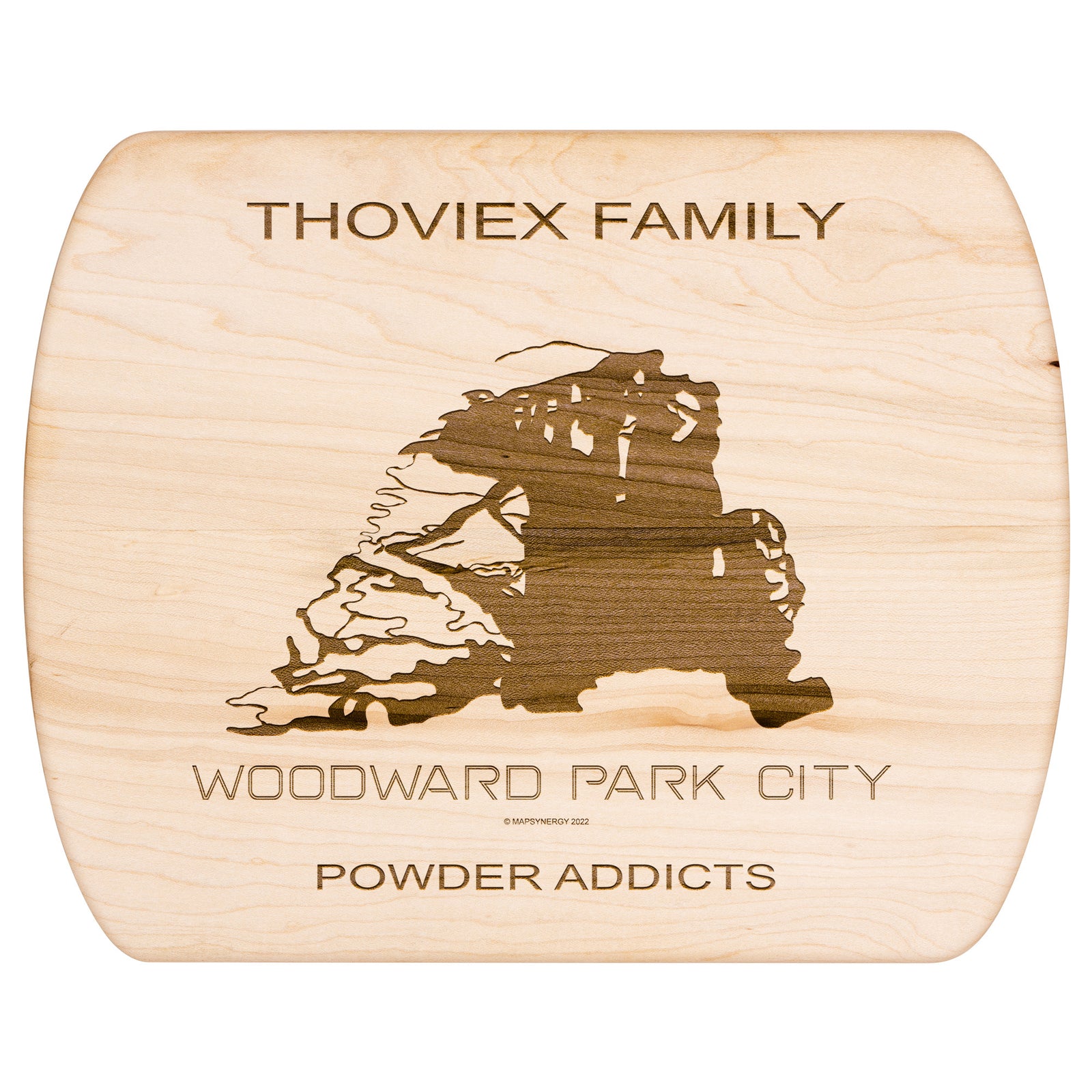 PERSONALIZED Woodward Park City  ,Utah SKI TRAIL MAP CUTTING BOARD