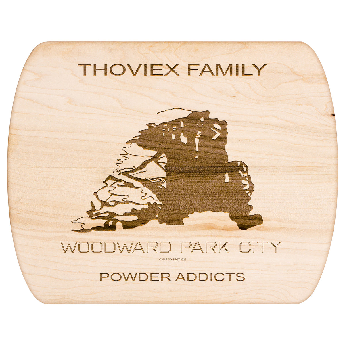 PERSONALIZED Woodward Park City  ,Utah SKI TRAIL MAP CUTTING BOARD