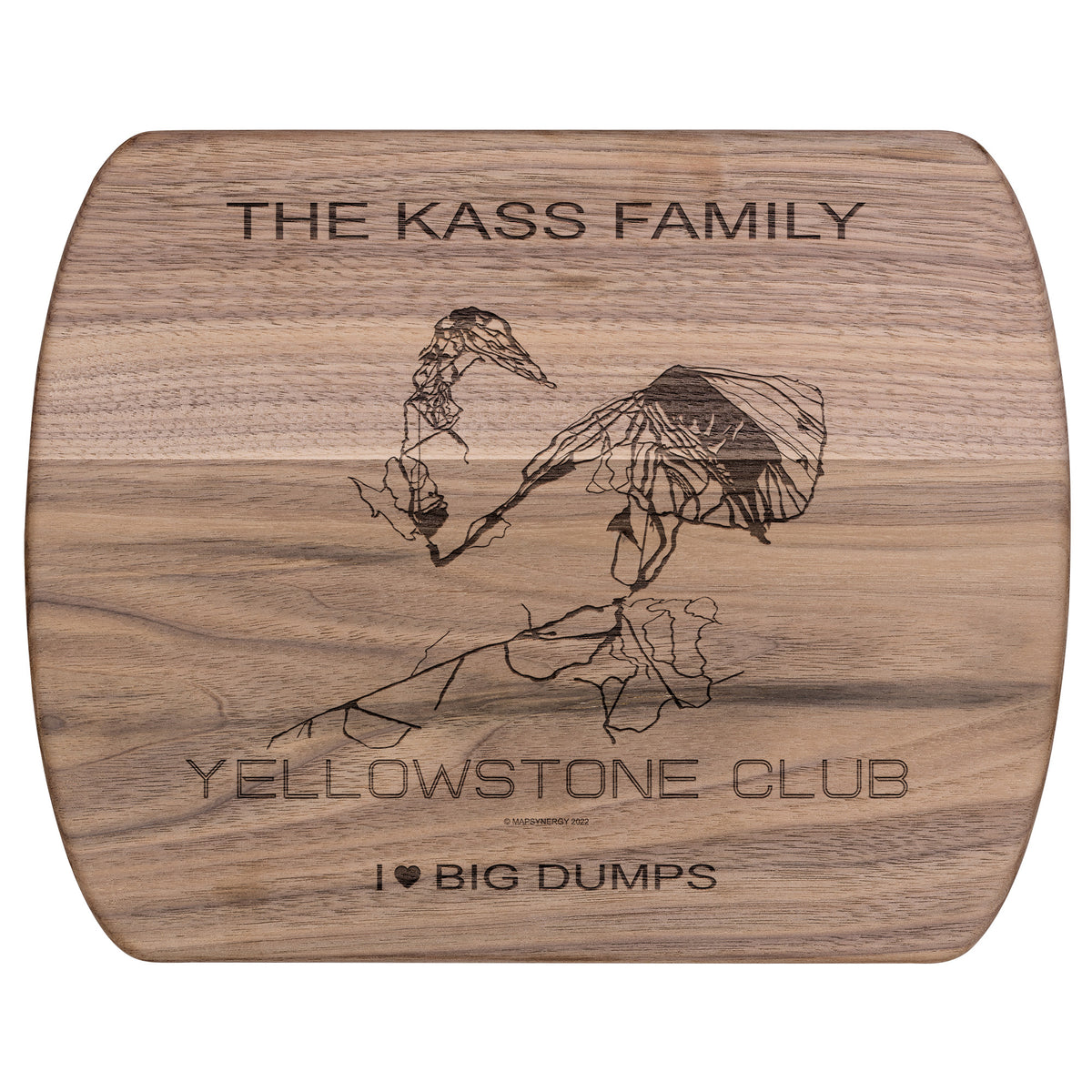 PERSONALIZED Yellowstone Club , Montana SKI TRAIL MAP CUTTING BOARD