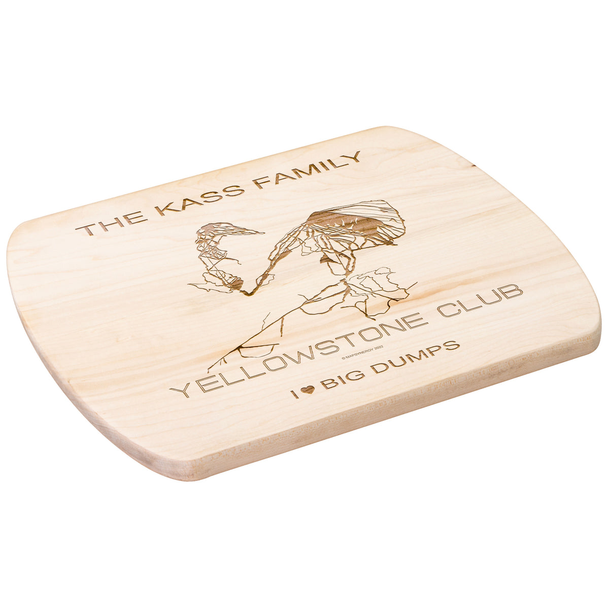 PERSONALIZED Yellowstone Club , Montana SKI TRAIL MAP CUTTING BOARD
