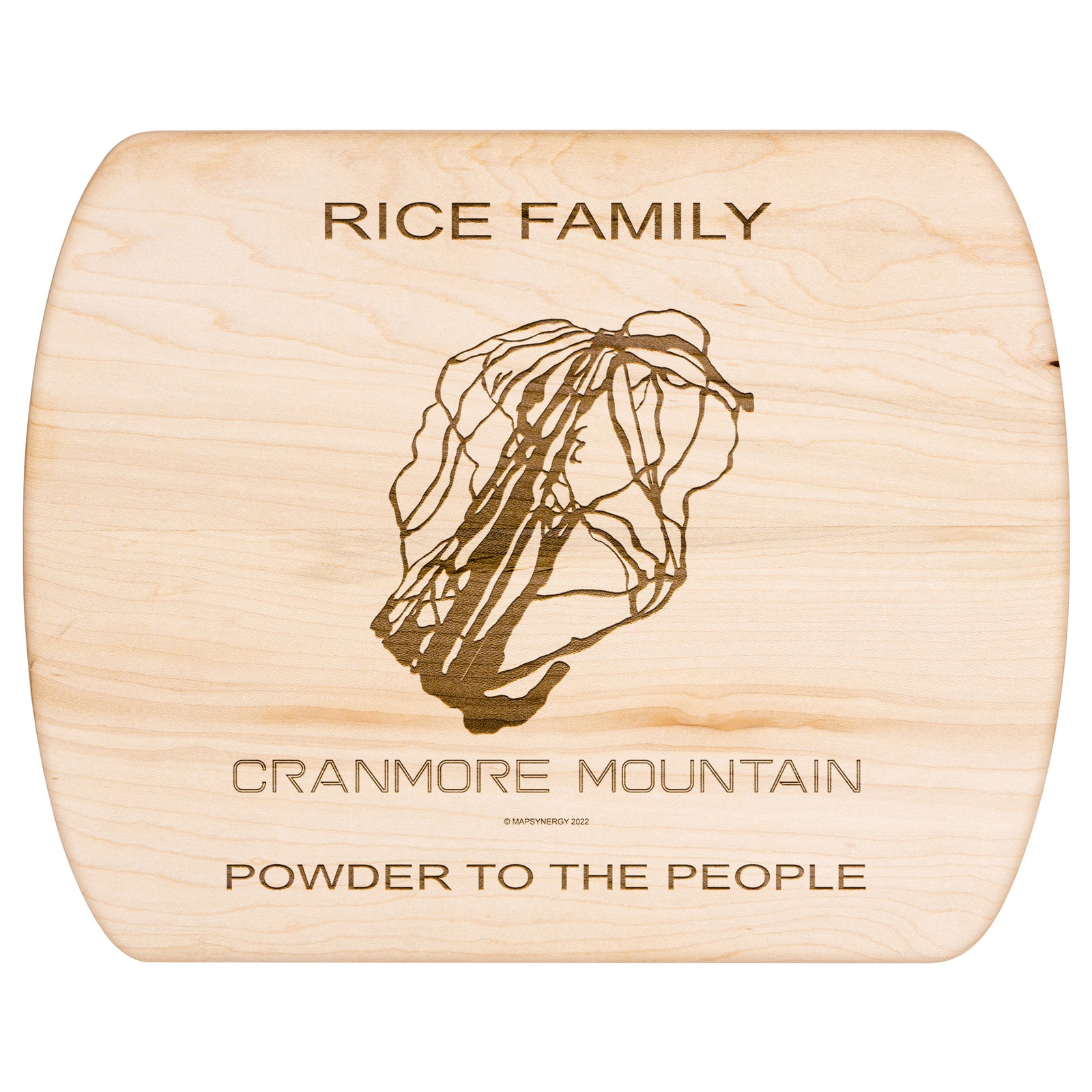 PERSONALIZED  Cranmore Mountain, New Hampshire SKI TRAIL MAP CUTTING BOARD