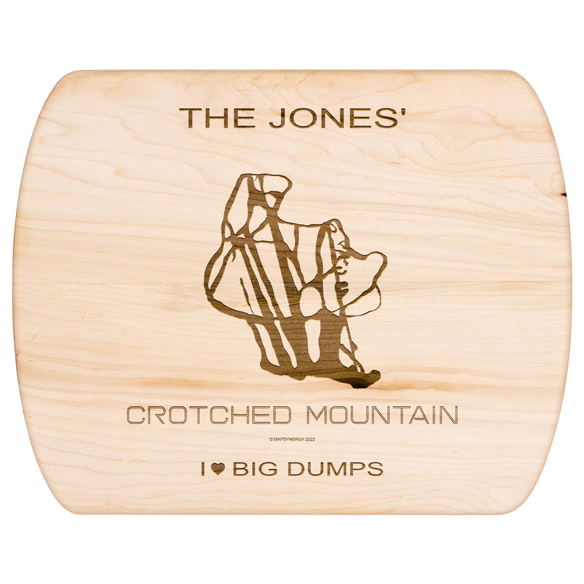 PERSONALIZED  Crotched Mountain, New Hampshire SKI TRAIL MAP CUTTING BOARD