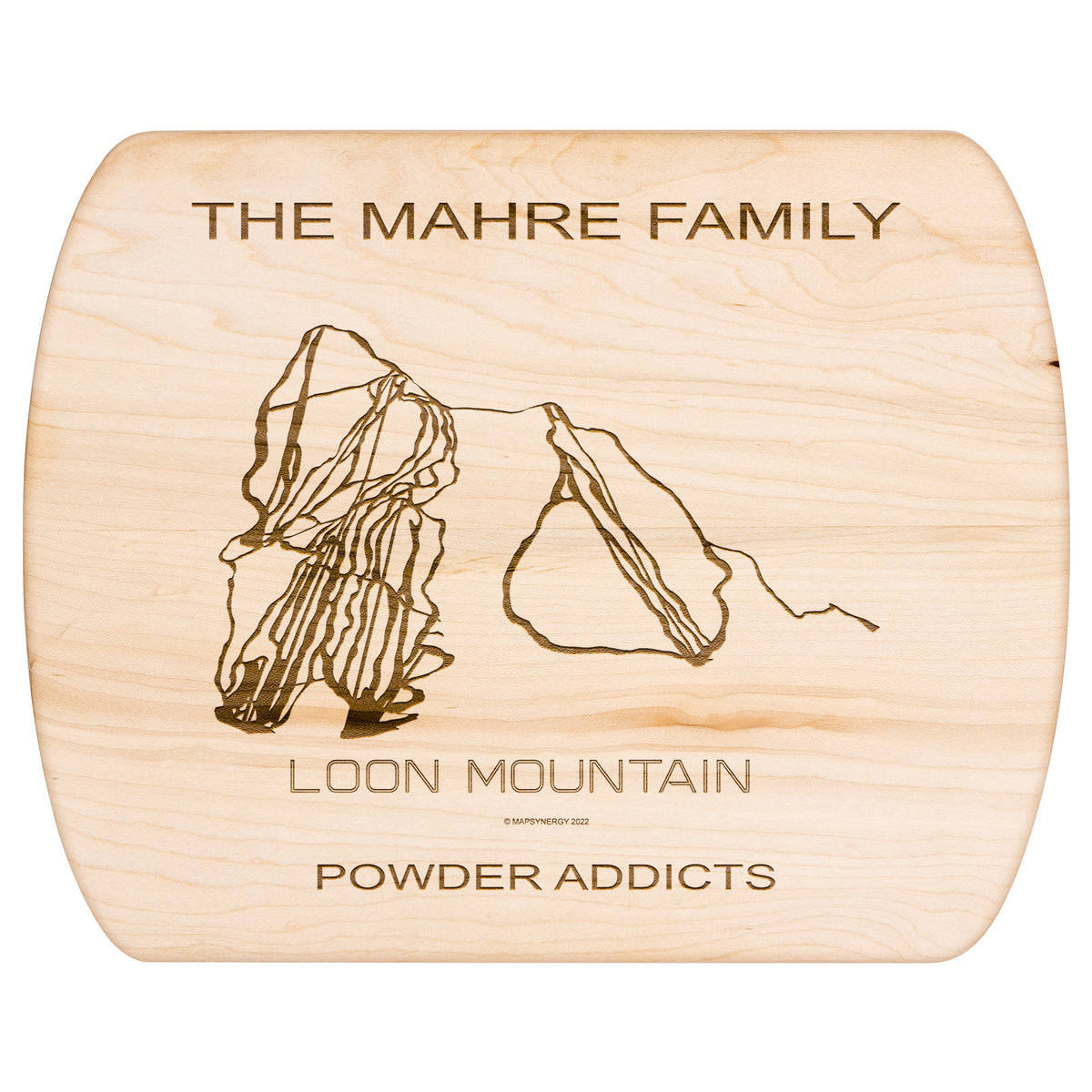 PERSONALIZED  Loon Mountain, New Hampshire SKI TRAIL MAP CUTTING BOARD