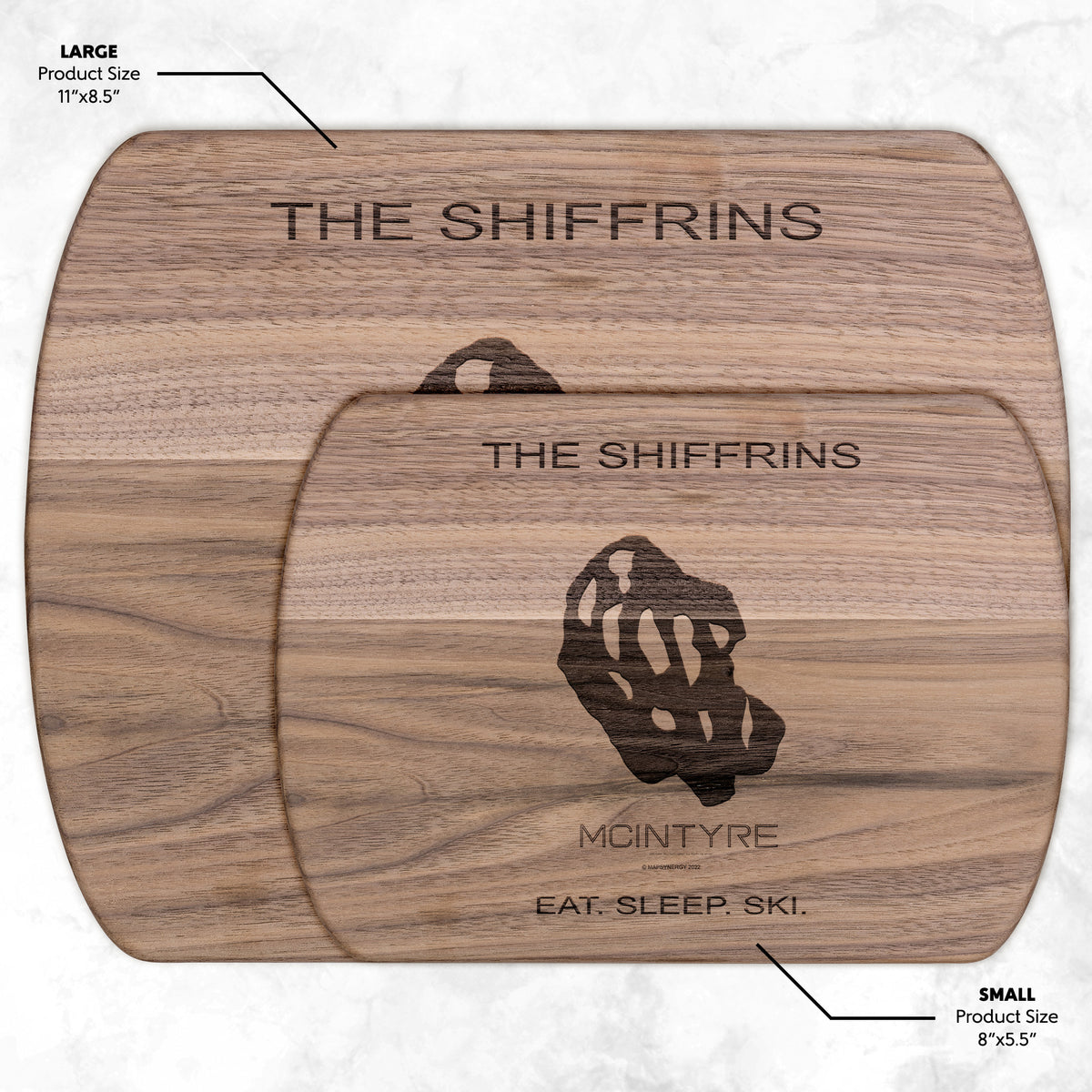 PERSONALIZED  McIntyre, New Hampshire SKI TRAIL MAP CUTTING BOARD