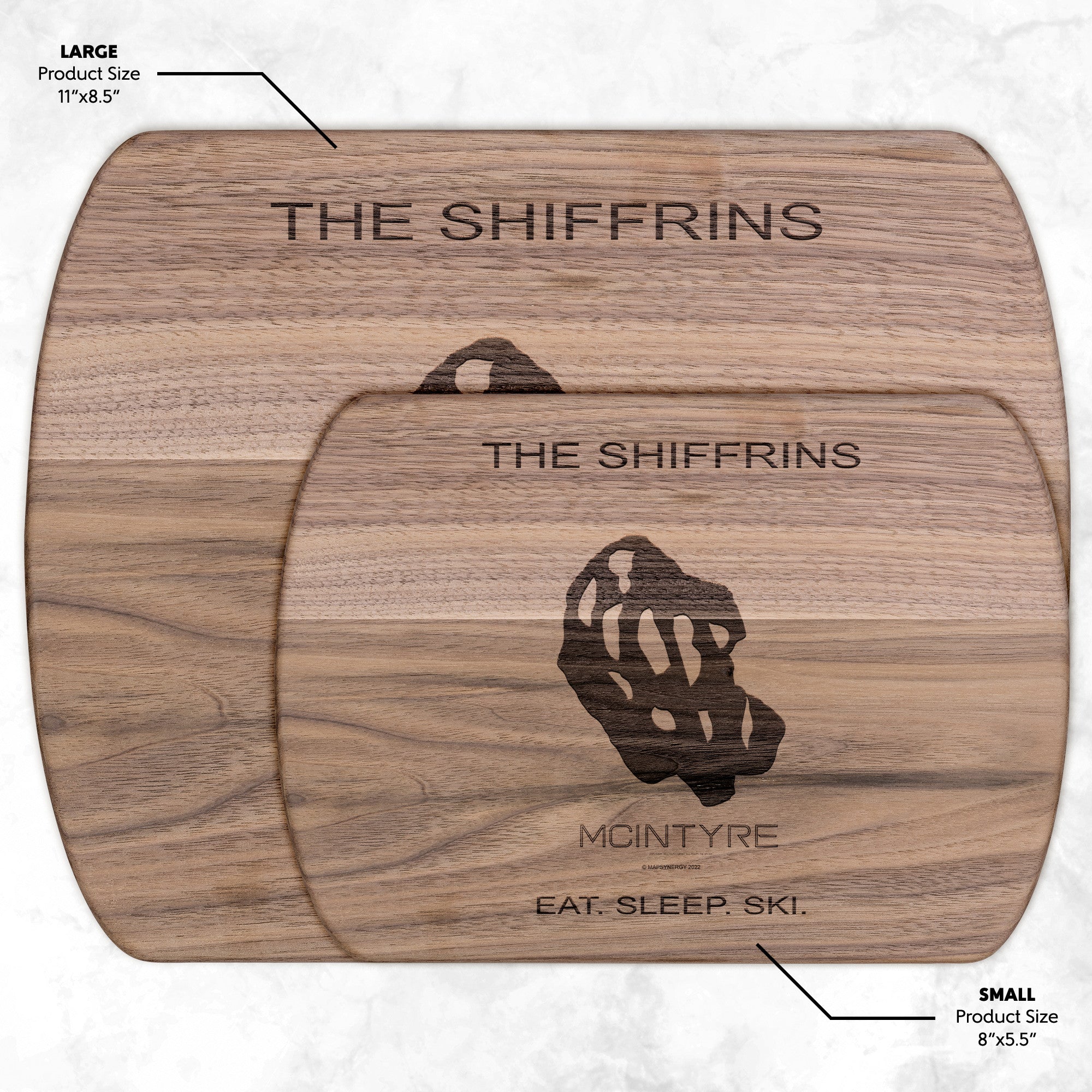 PERSONALIZED  McIntyre, New Hampshire SKI TRAIL MAP CUTTING BOARD