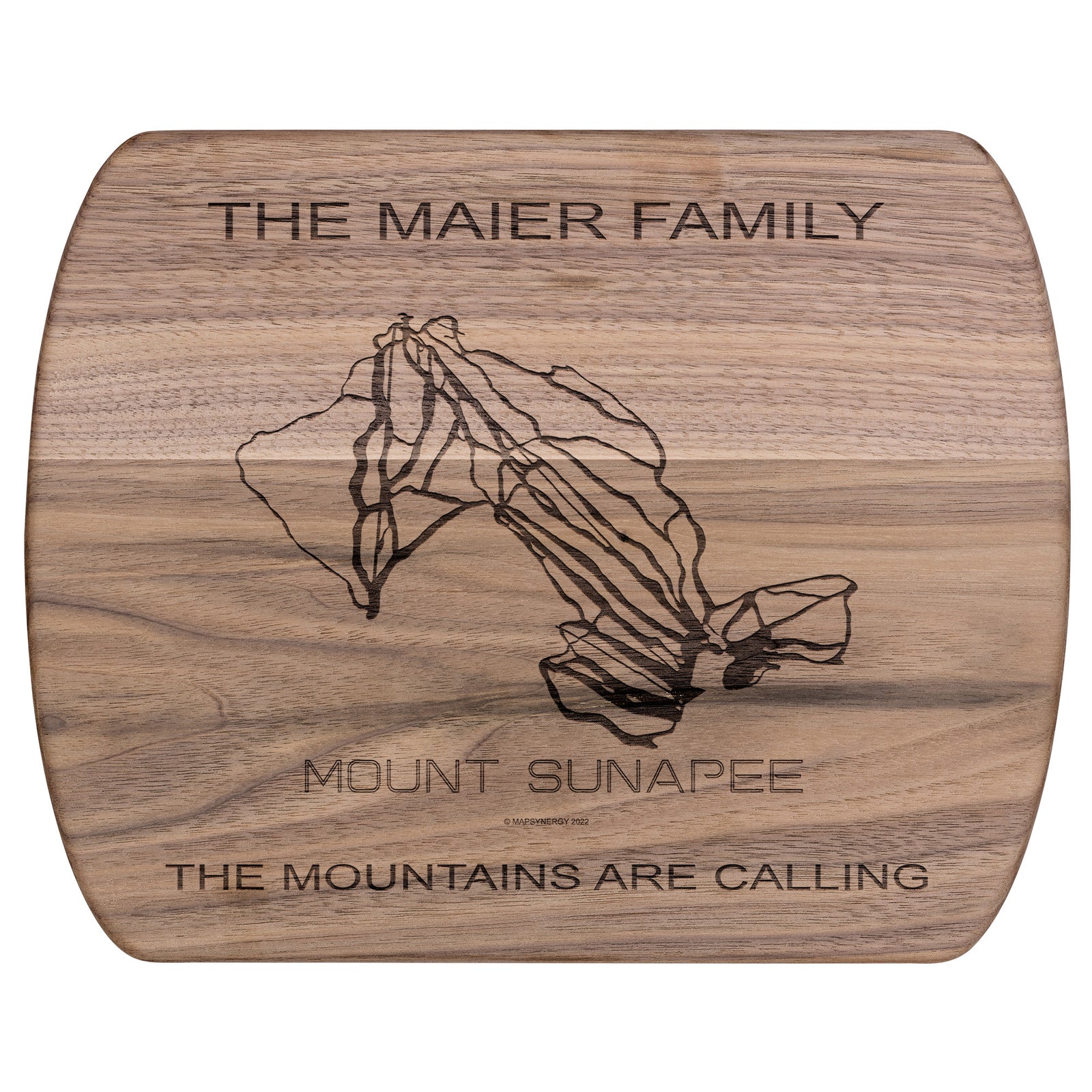 PERSONALIZED  Mount Sunapee, New Hampshire SKI TRAIL MAP CUTTING BOARD