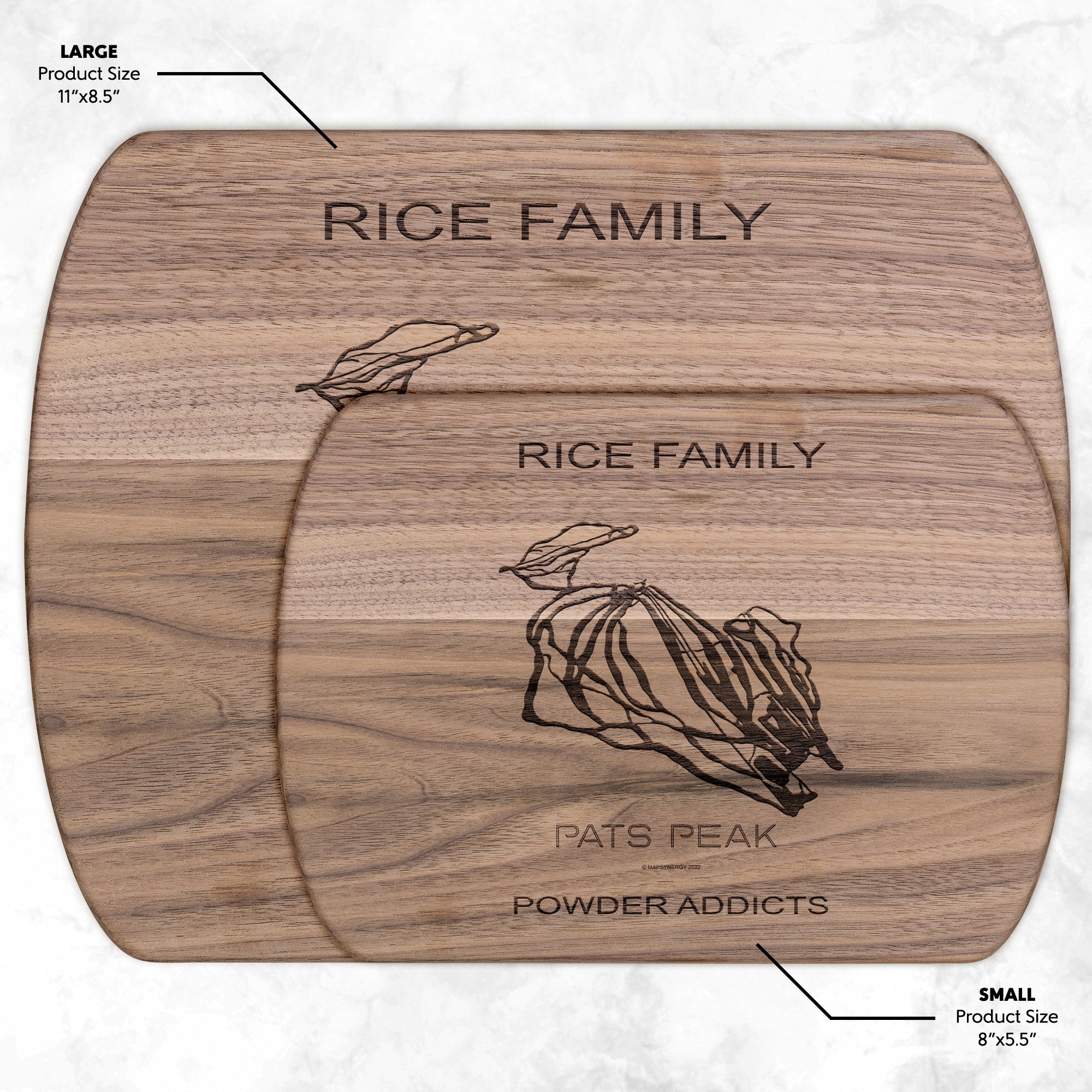 PERSONALIZED  Pats Peak, New Hampshire SKI TRAIL MAP CUTTING BOARD
